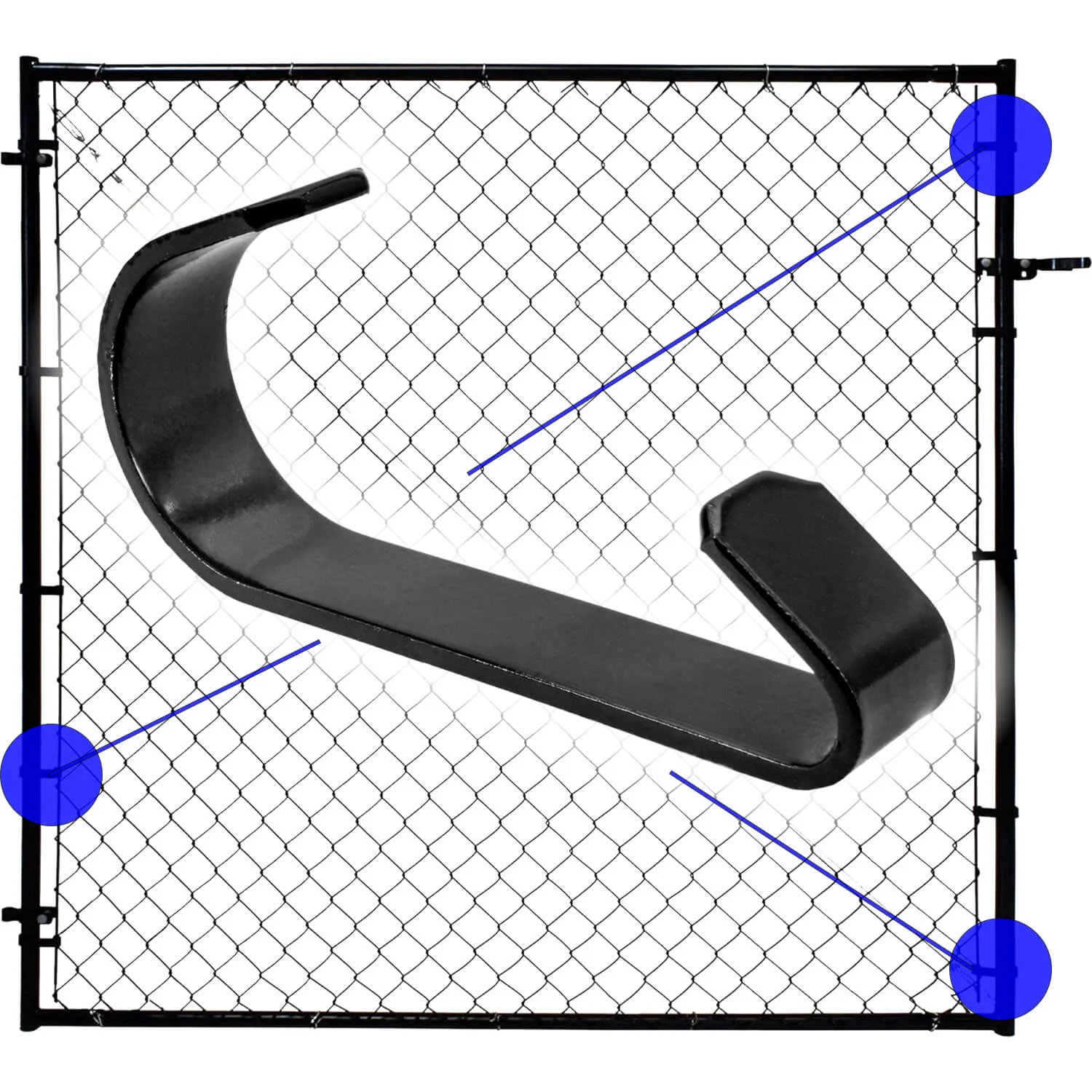 1-3/8" BLACK GATE CLIP - PRESSED STEEL - POWDER COATED - Image 3