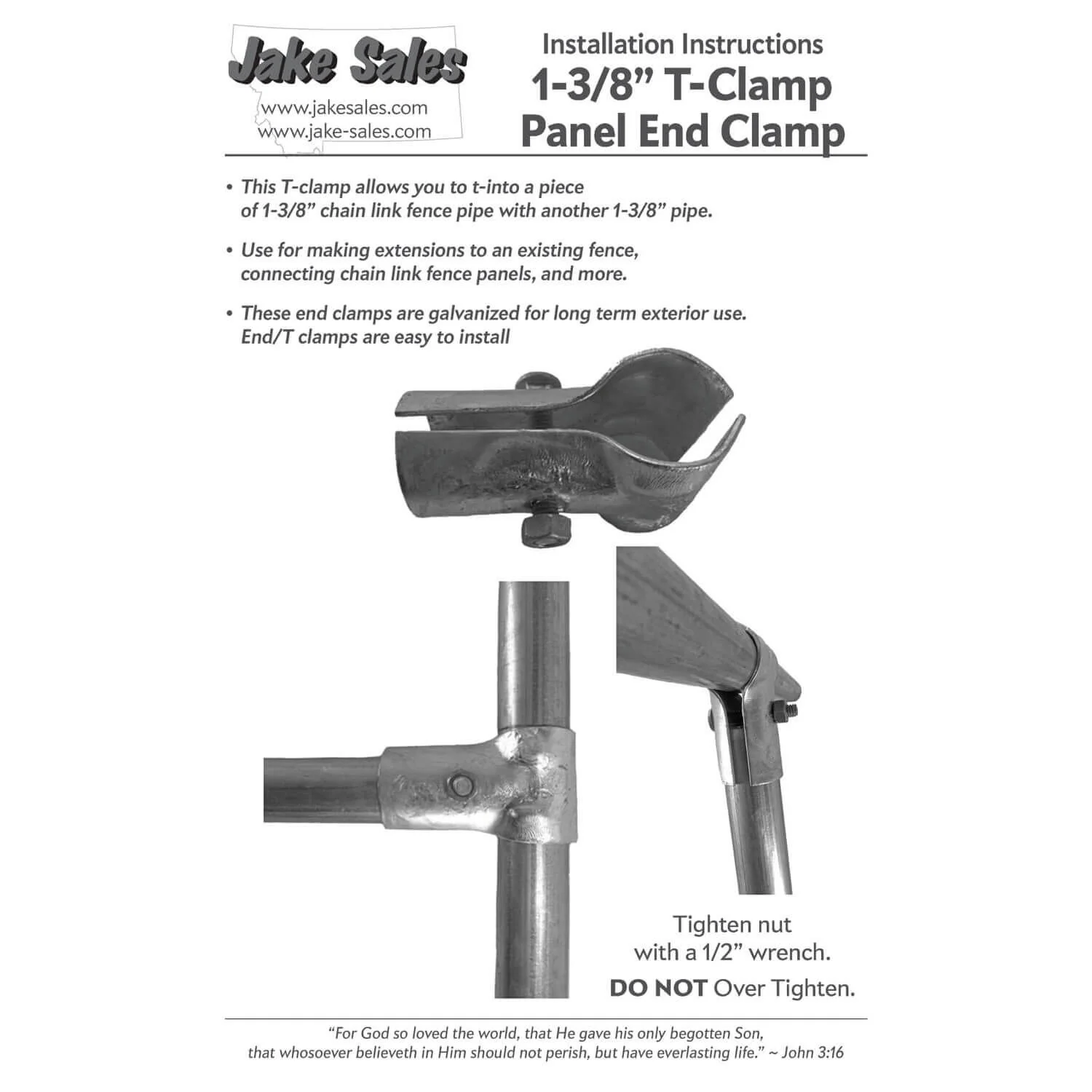 1-3/8" Chain Link Fence Panel End Clamp (CLEARANCE) - Image 5