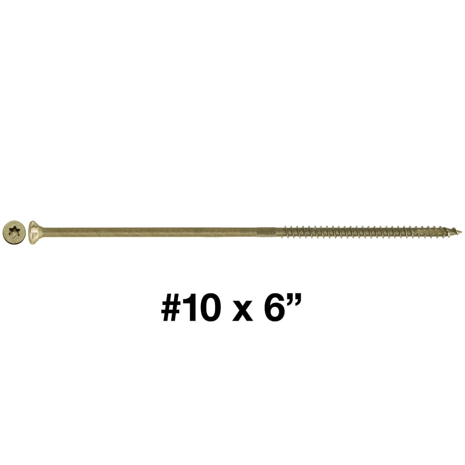 #10 x 2" - 6" Bronze Exterior Coated Wood Screw Torx/Star Drive Head - Multipurpose Exterior Coated Torx/Star Drive Wood Screws - Image 178