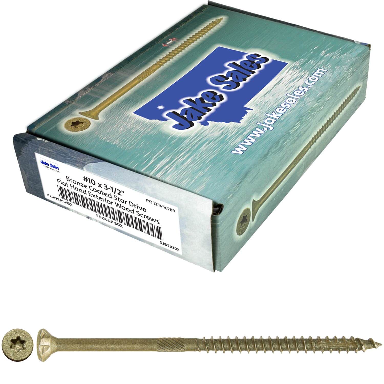 #10 x 2" - 6" Bronze Exterior Coated Wood Screw Torx/Star Drive Head - Multipurpose Exterior Coated Torx/Star Drive Wood Screws - Image 48