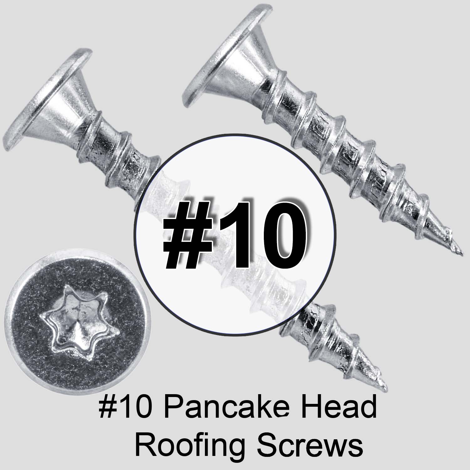 #10  Low Profile Pancake Head Roofing Screws - Wood to Metal - For Standing Seam Roofs - Zinc Plated - Image 27
