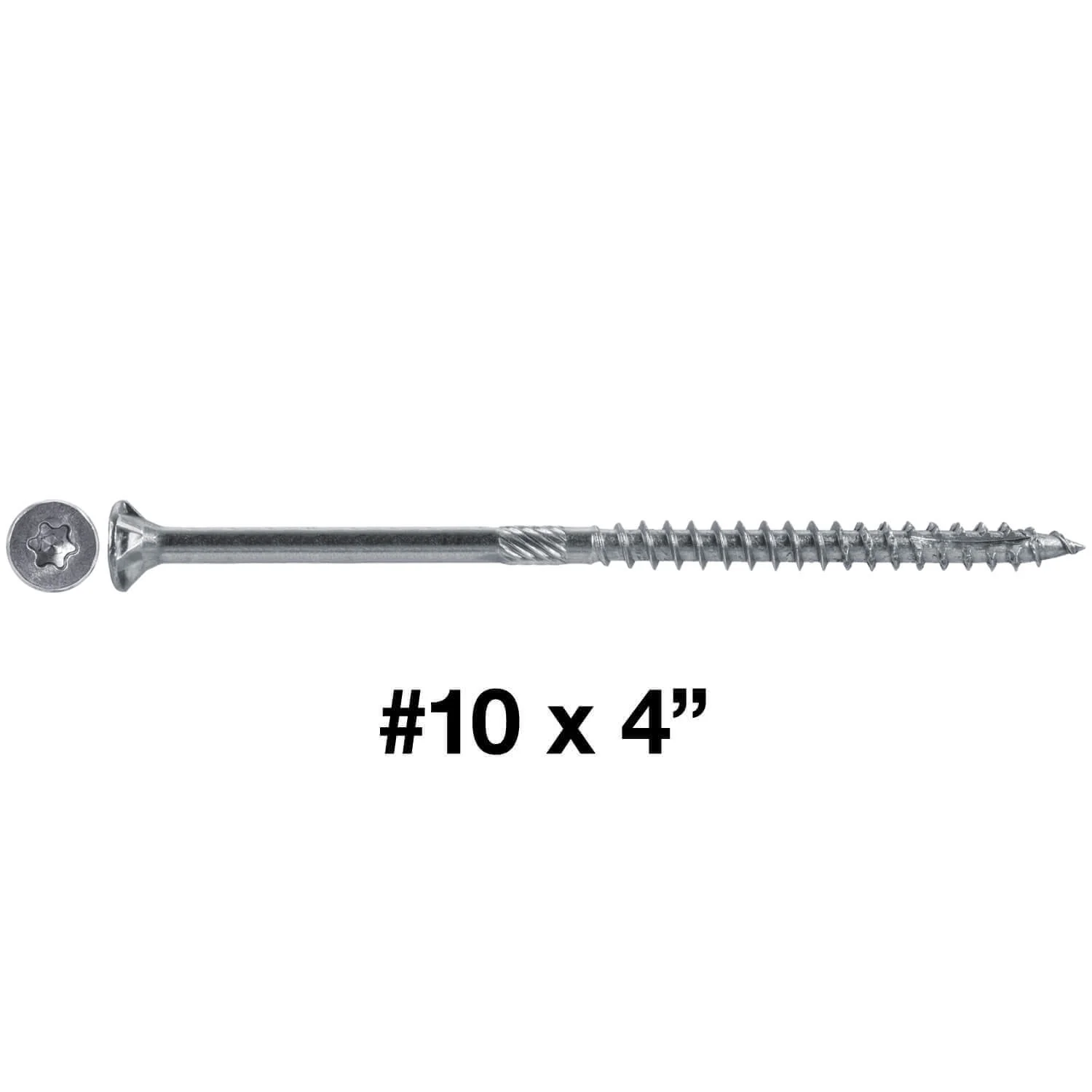 #10 Silver Star Stainless Steel Wood Screw Torx/Star Drive Head - 300 Series Stainless Steel Torx/Star Drive Wood Screws - Image 36
