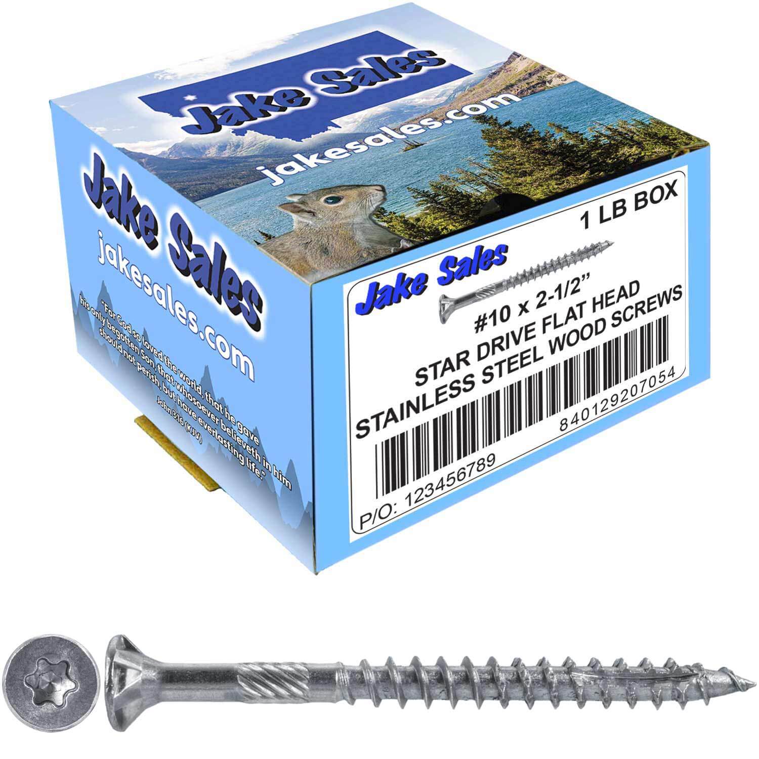 #10 Silver Star Stainless Steel Wood Screw Torx/Star Drive Head - 300 Series Stainless Steel Torx/Star Drive Wood Screws - Image 8