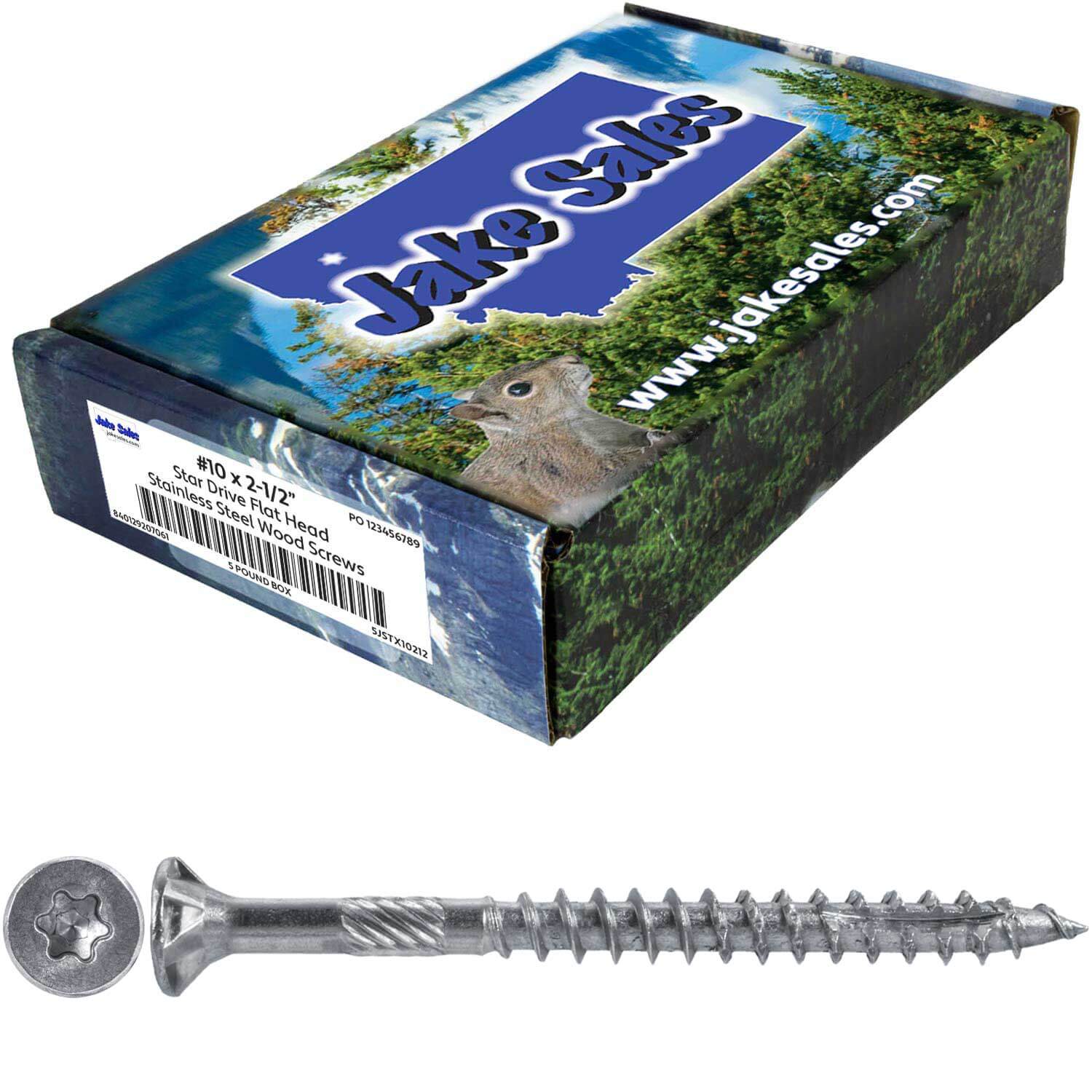 #10 Silver Star Stainless Steel Wood Screw Torx/Star Drive Head - 300 Series Stainless Steel Torx/Star Drive Wood Screws - Image 9