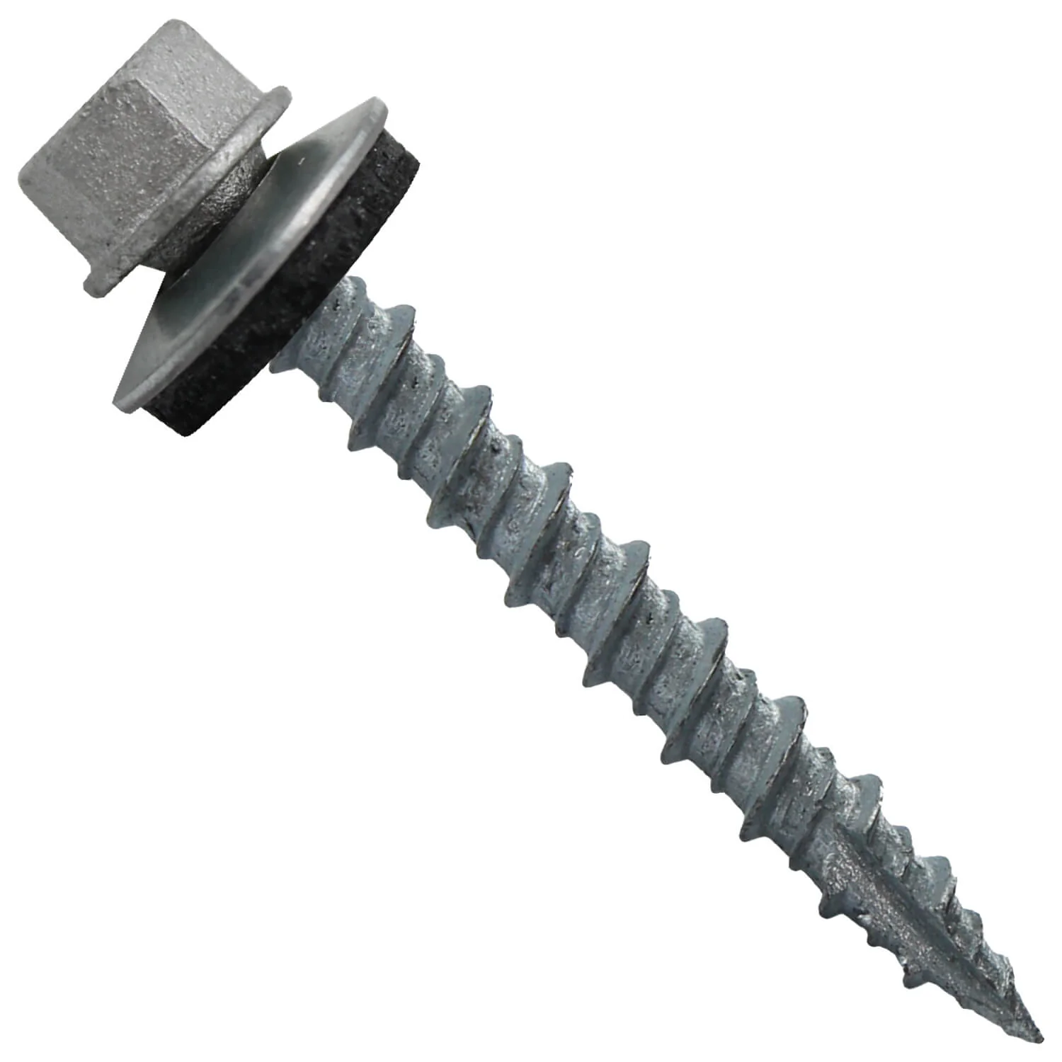10 x 1-1/2" Galvanized Hex Head Sheet Metal Roof Screw. Self starting metal to wood siding screws. EPDM washer. No Paint - 50 Count - Image 4
