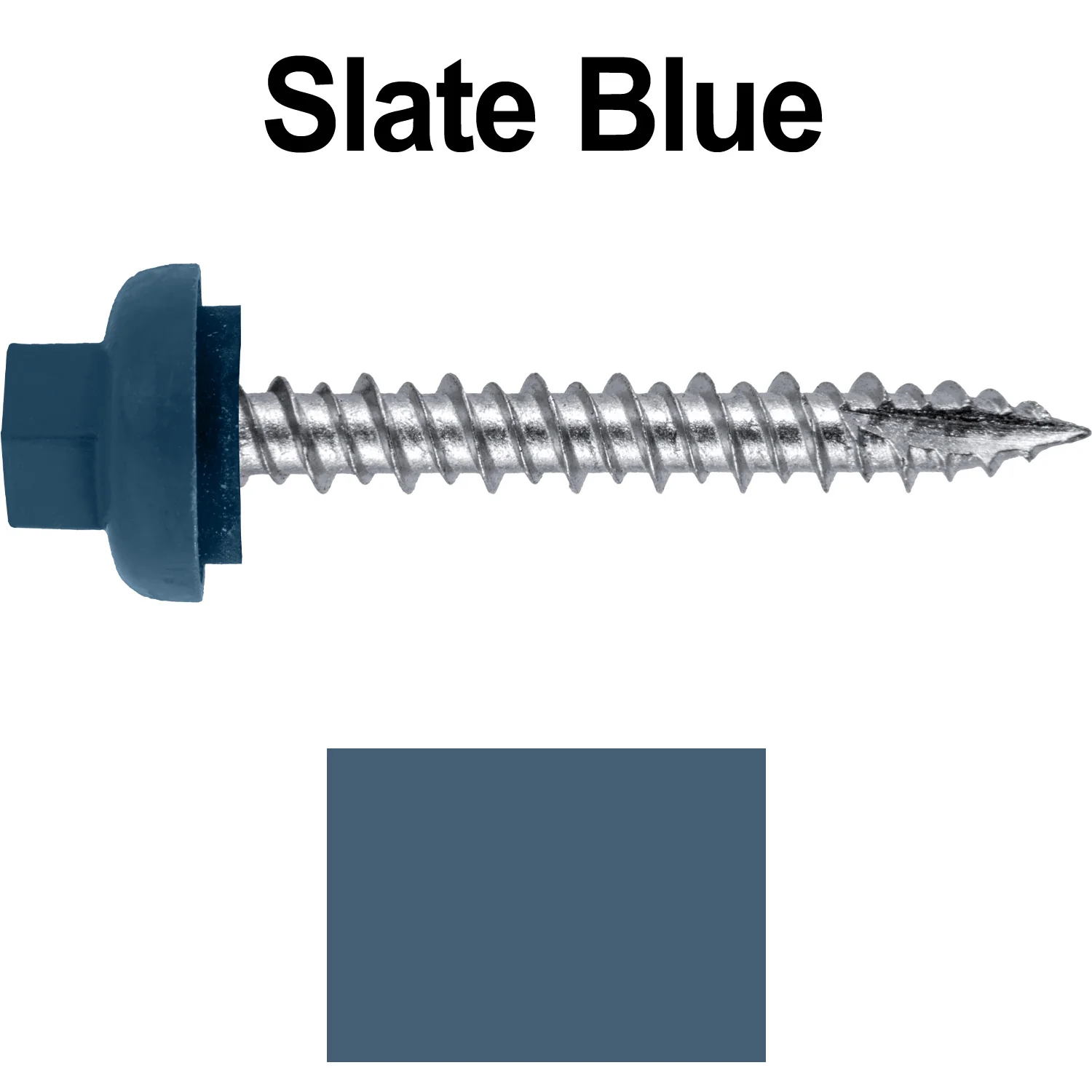 10 X 1-1/2" HI-LO Zinc Aluminum Cap Metal Roofing Screws - Hex Washer Head - Self starting/self tapping - EPDM washer. Colored head. - Image 119
