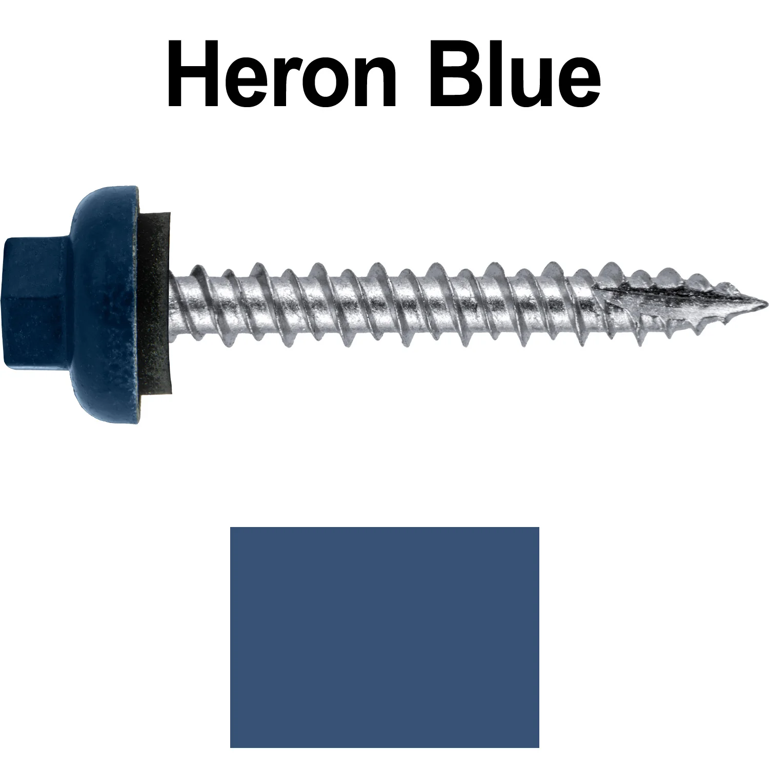 10 X 1-1/2" HI-LO Zinc Aluminum Cap Metal Roofing Screws - Hex Washer Head - Self starting/self tapping - EPDM washer. Colored head. - Image 29