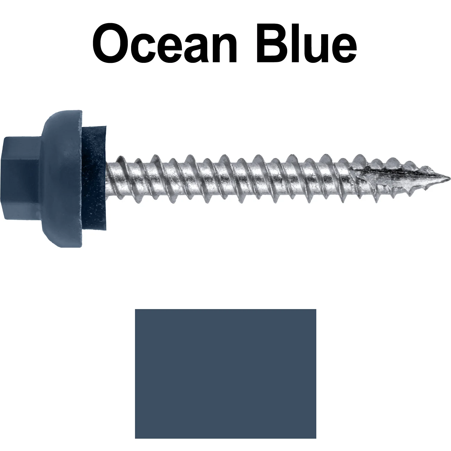 10 X 1-1/2" HI-LO Zinc Aluminum Cap Metal Roofing Screws - Hex Washer Head - Self starting/self tapping - EPDM washer. Colored head. - Image 36