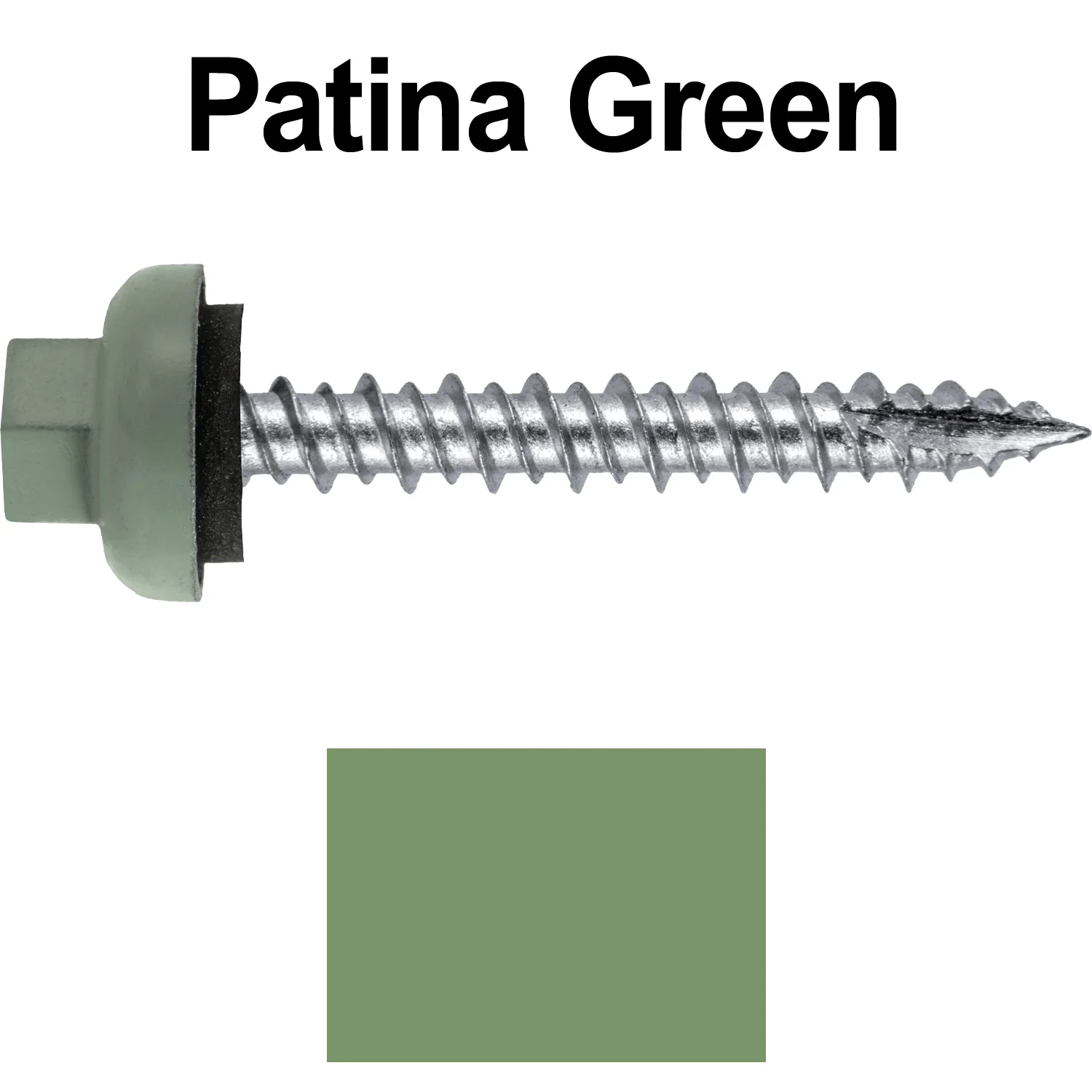 10 X 1-1/2" HI-LO Zinc Aluminum Cap Metal Roofing Screws - Hex Washer Head - Self starting/self tapping - EPDM washer. Colored head. - Image 38