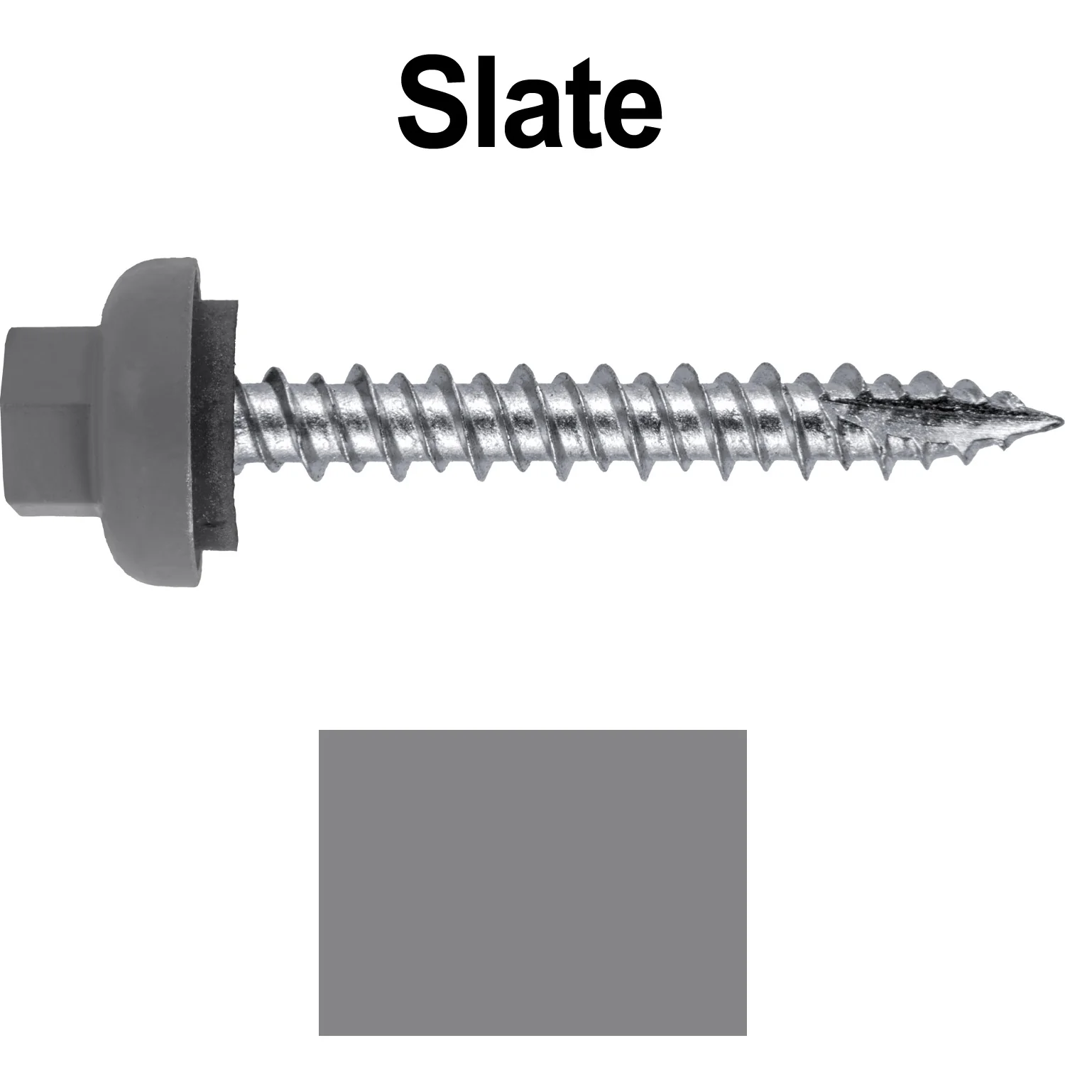 10 X 1-1/2" HI-LO Zinc Aluminum Cap Metal Roofing Screws - Hex Washer Head - Self starting/self tapping - EPDM washer. Colored head. - Image 41