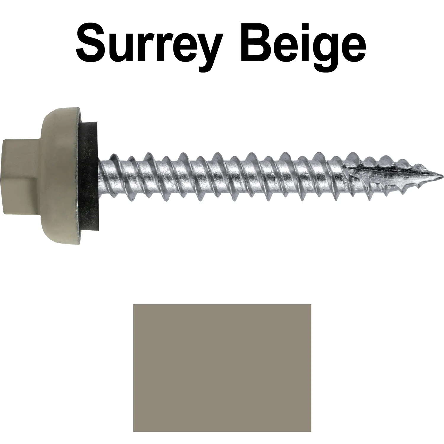 10 X 1-1/2" HI-LO Zinc Aluminum Cap Metal Roofing Screws - Hex Washer Head - Self starting/self tapping - EPDM washer. Colored head. - Image 43
