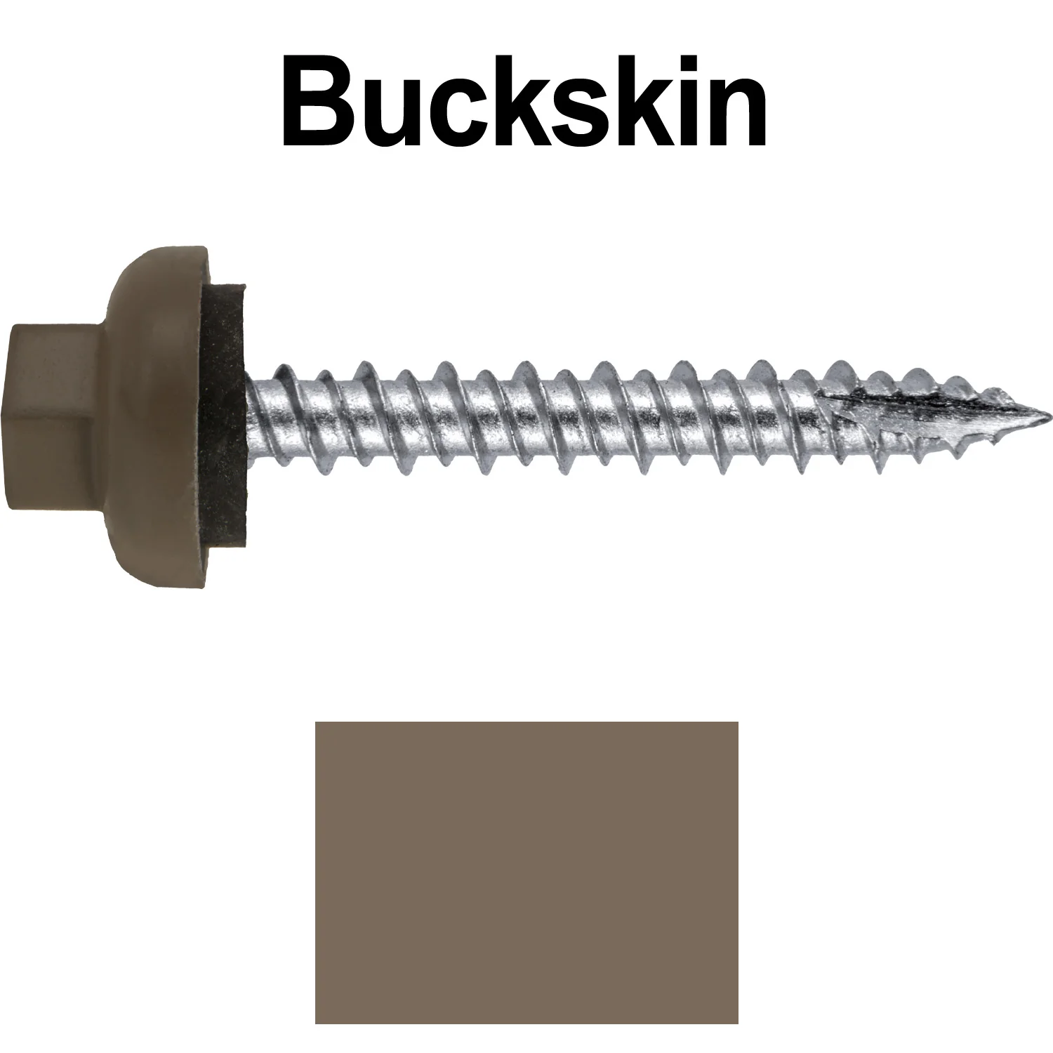 10 X 1-1/2" HI-LO Zinc Aluminum Cap Metal Roofing Screws - Hex Washer Head - Self starting/self tapping - EPDM washer. Colored head. - Image 61