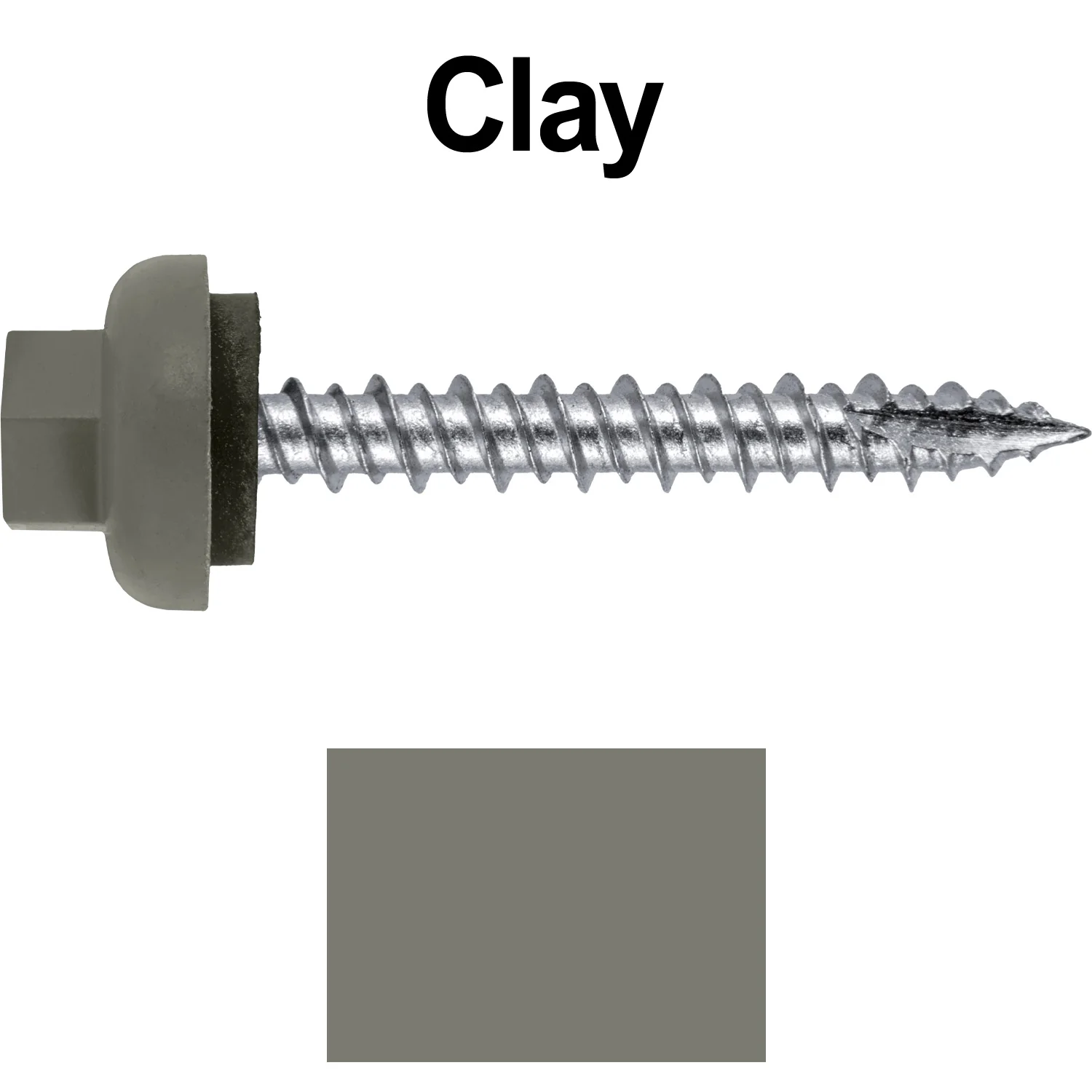 10 X 1-1/2" HI-LO Zinc Aluminum Cap Metal Roofing Screws - Hex Washer Head - Self starting/self tapping - EPDM washer. Colored head. - Image 68