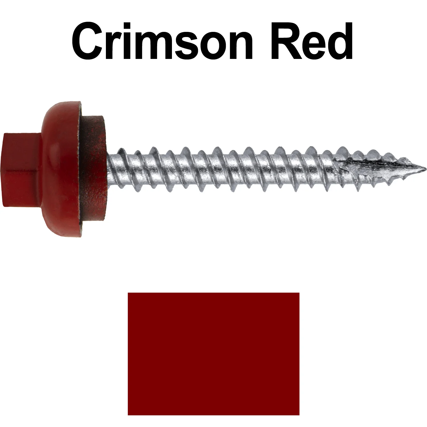 10 X 1-1/2" HI-LO Zinc Aluminum Cap Metal Roofing Screws - Hex Washer Head - Self starting/self tapping - EPDM washer. Colored head. - Image 73