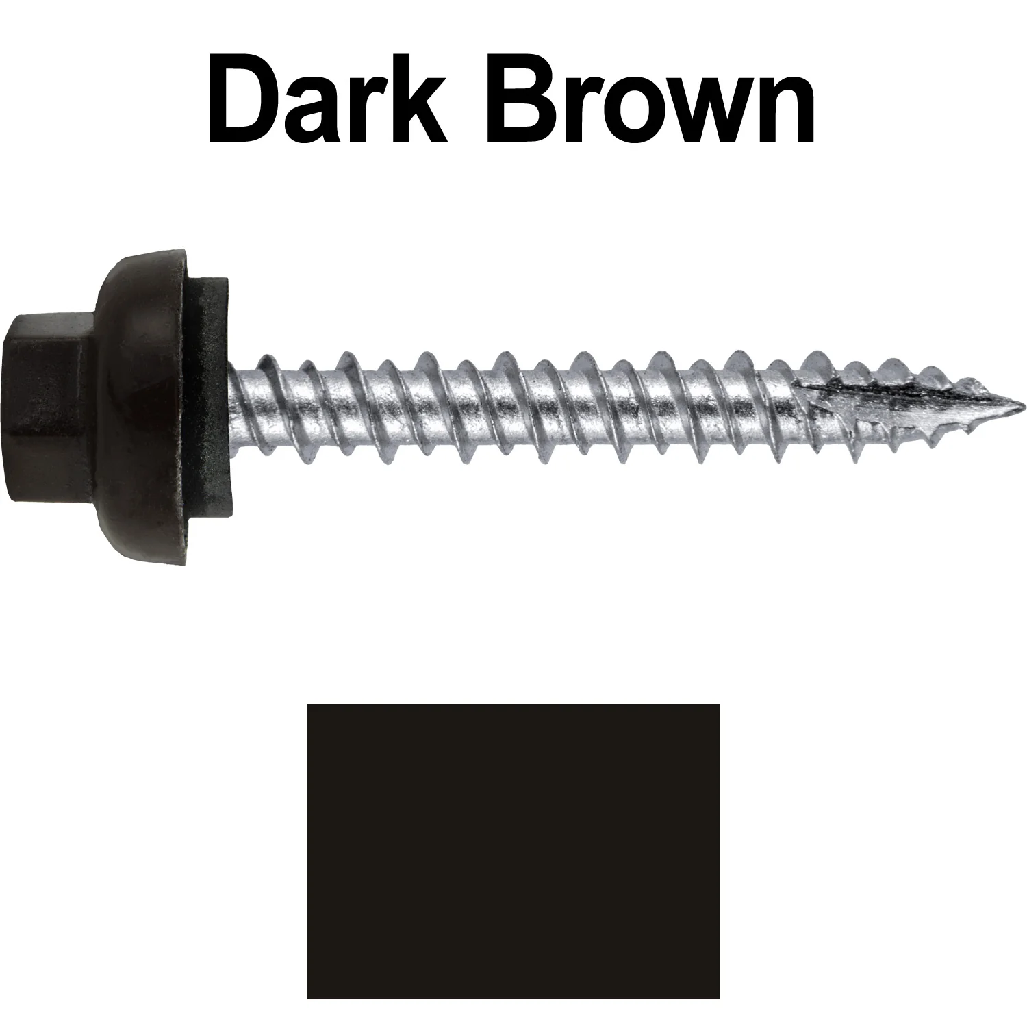 10 X 1-1/2" HI-LO Zinc Aluminum Cap Metal Roofing Screws - Hex Washer Head - Self starting/self tapping - EPDM washer. Colored head. - Image 79