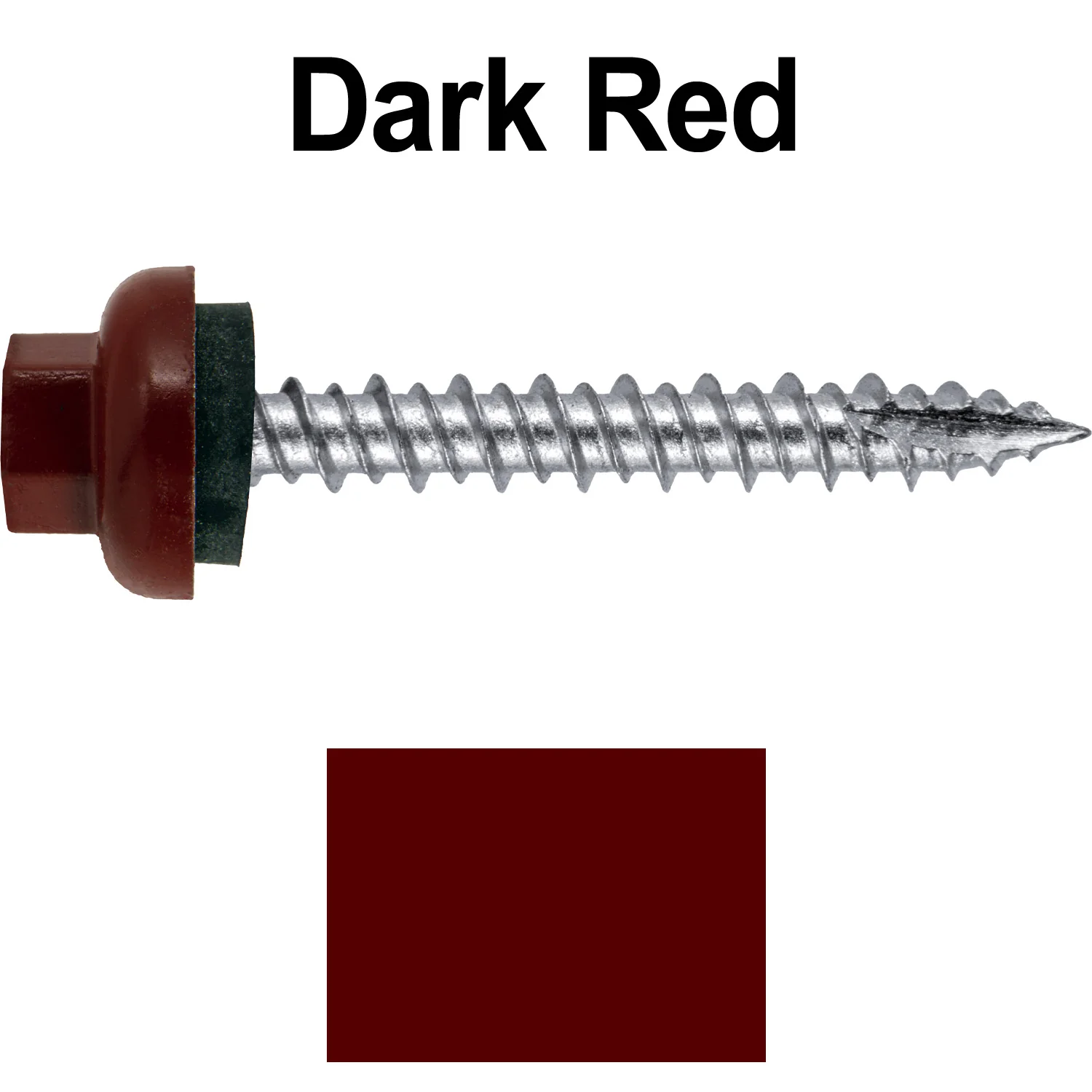 10 X 1-1/2" HI-LO Zinc Aluminum Cap Metal Roofing Screws - Hex Washer Head - Self starting/self tapping - EPDM washer. Colored head. - Image 82