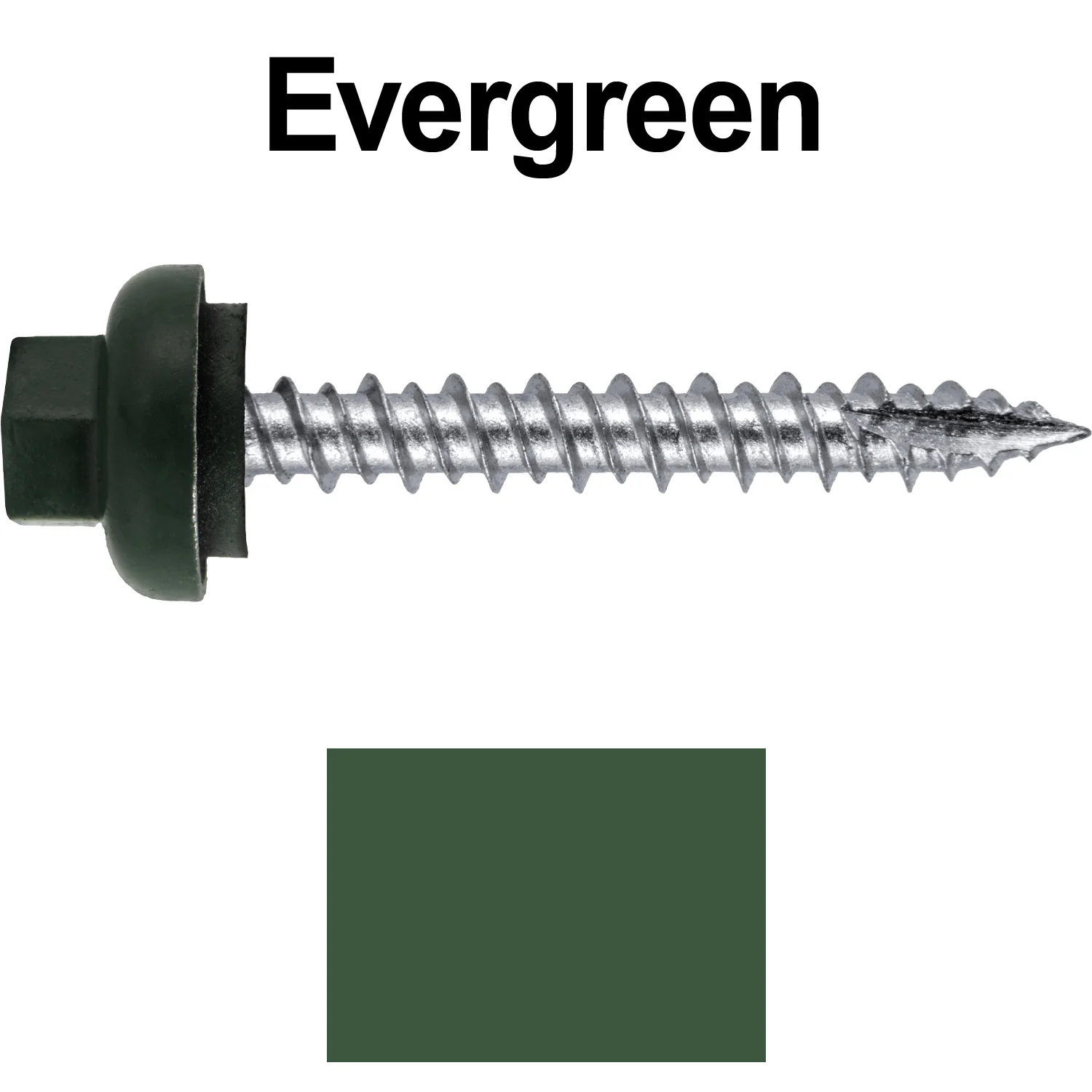 10 X 1-1/2" HI-LO Zinc Aluminum Cap Metal Roofing Screws - Hex Washer Head - Self starting/self tapping - EPDM washer. Colored head. - Image 84