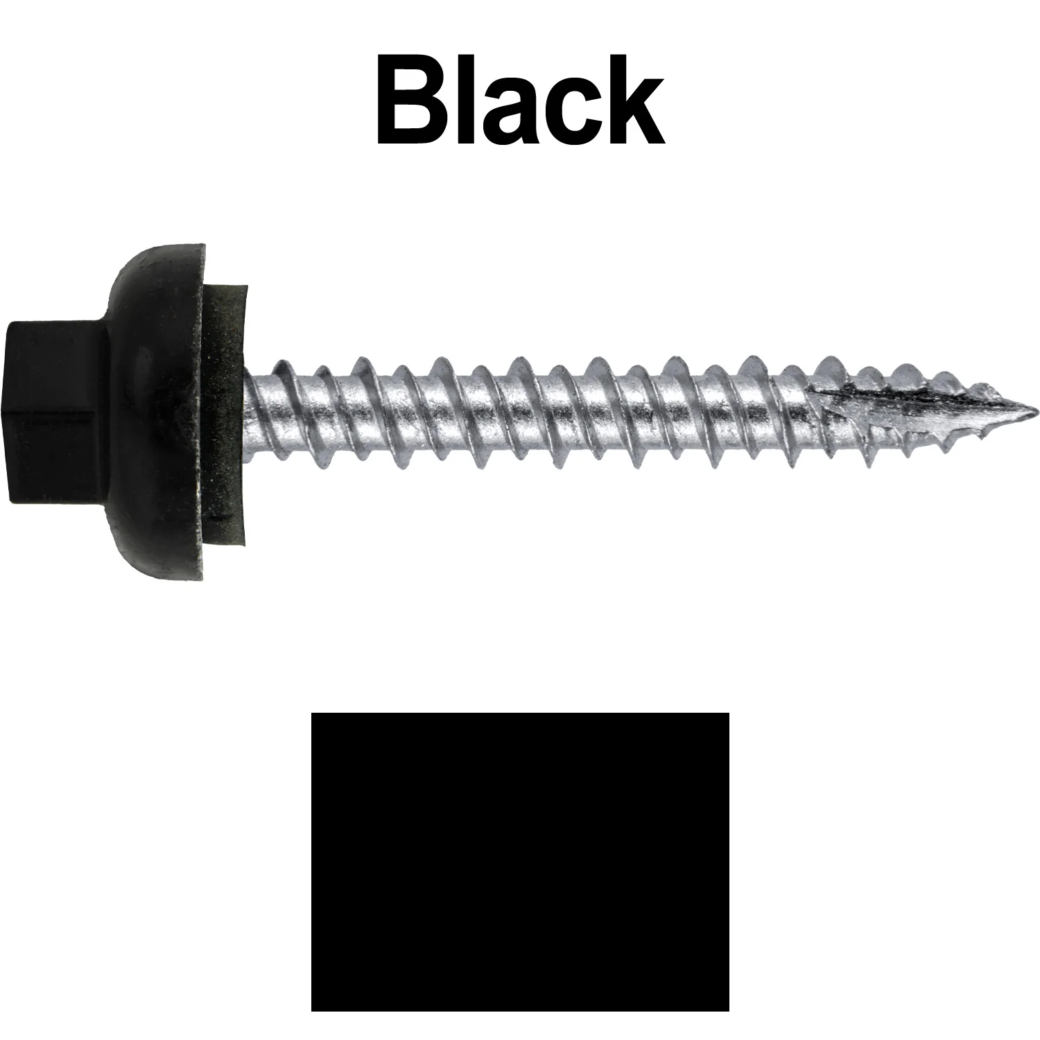 10 X 1-1/2" HI-LO Zinc Aluminum Cap Metal Roofing Screws - Hex Washer Head - Self starting/self tapping - EPDM washer. Colored head. - Image 9
