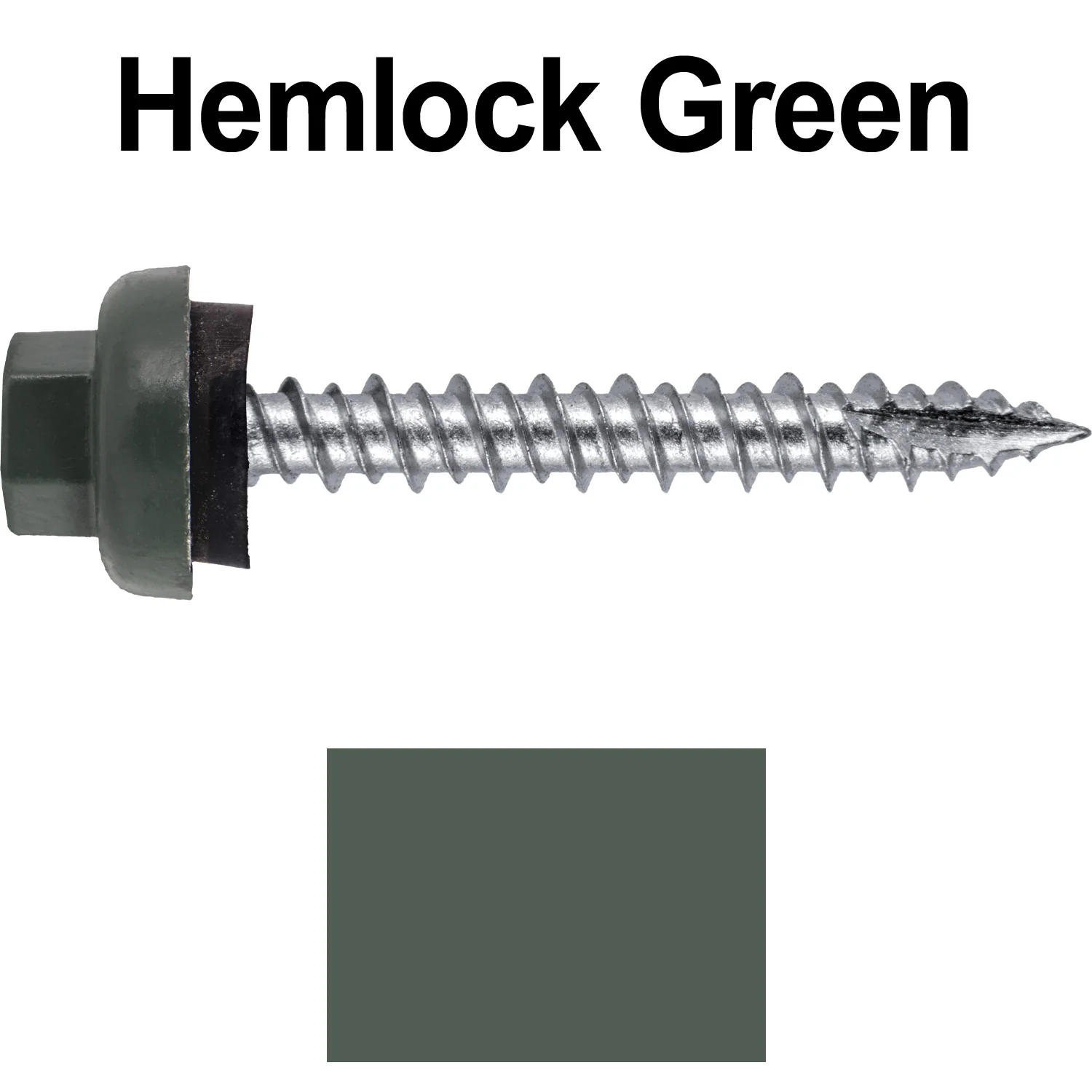 10 X 1-1/2" HI-LO Zinc Aluminum Cap Metal Roofing Screws - Hex Washer Head - Self starting/self tapping - EPDM washer. Colored head. - Image 92