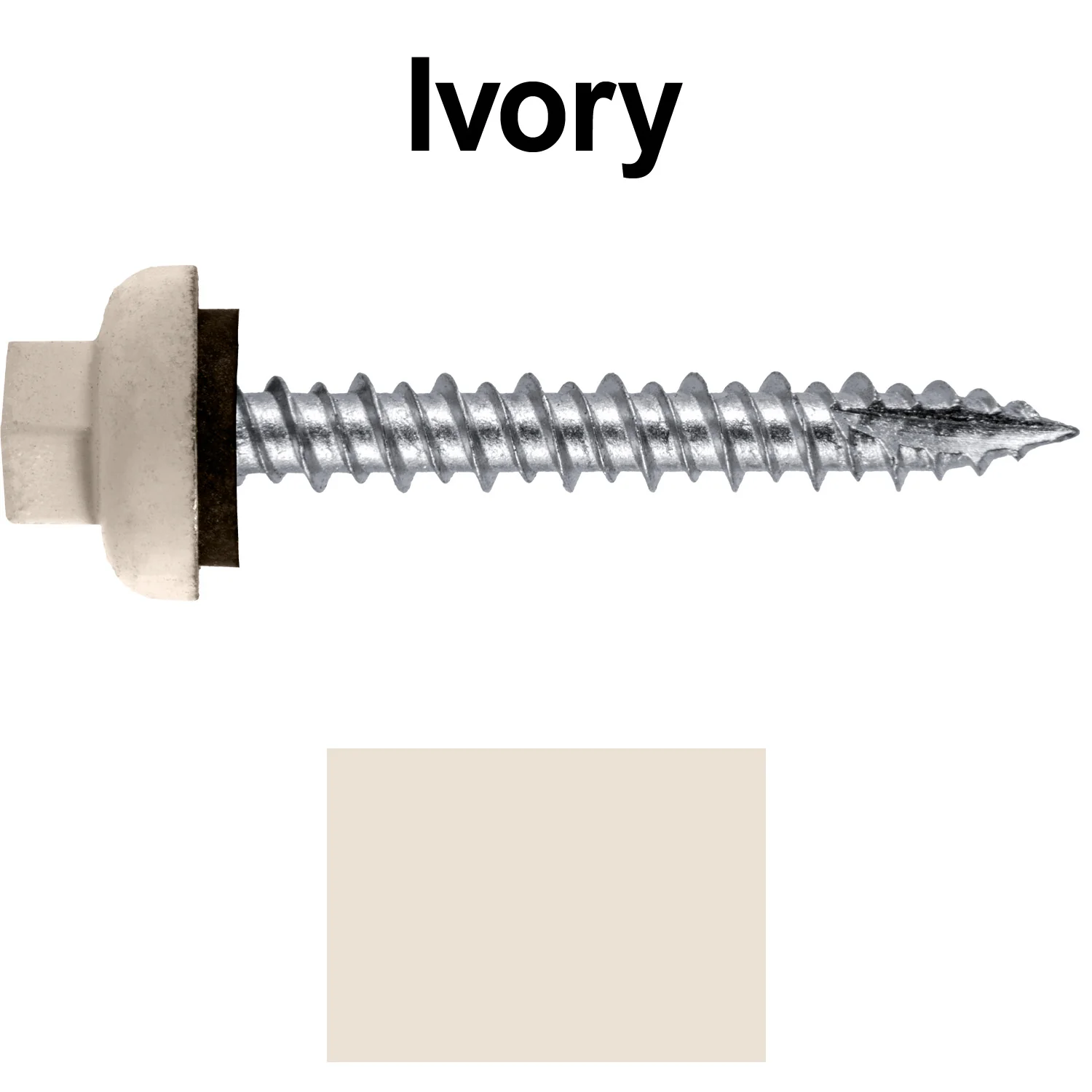 10 X 1-1/2" HI-LO Zinc Aluminum Cap Metal Roofing Screws - Hex Washer Head - Self starting/self tapping - EPDM washer. Colored head. - Image 96