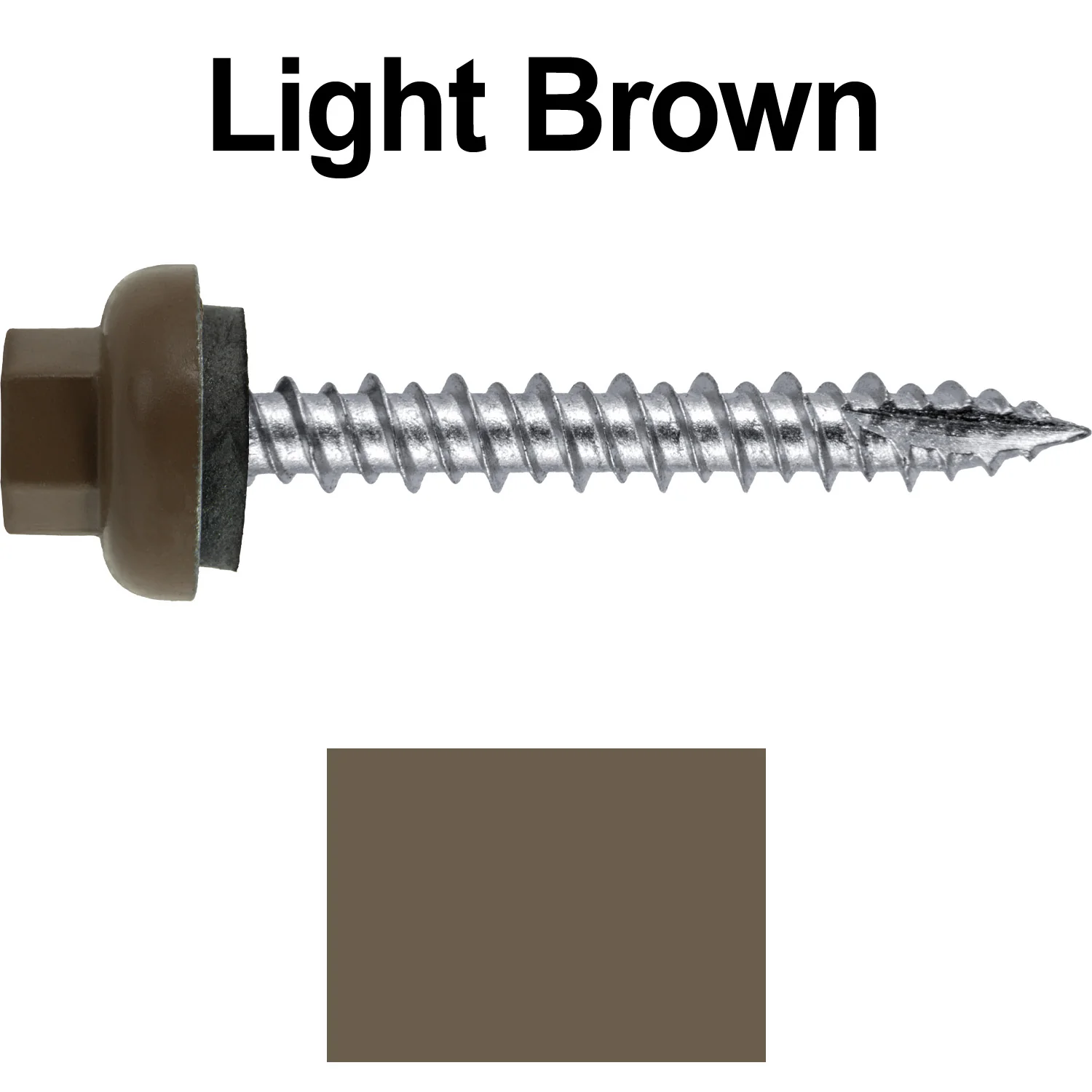 10 X 1-1/2" HI-LO Zinc Aluminum Cap Metal Roofing Screws - Hex Washer Head - Self starting/self tapping - EPDM washer. Colored head. - Image 99