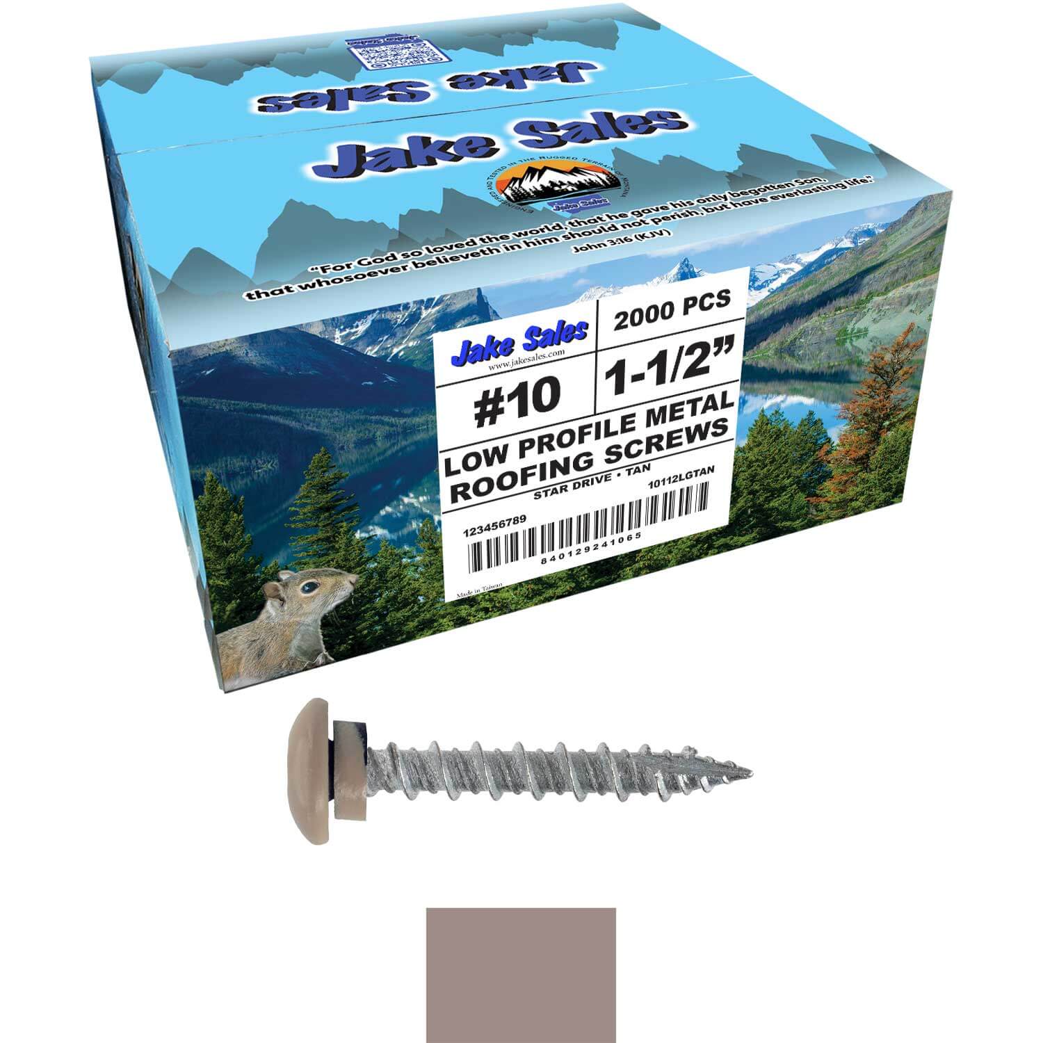 10 x 1-1/2” LOW PROFILE Star Head Roofing Screws - HI-LO Thread - Metal To Wood - T25 Torx Drive Head - EPDM washer - Image 124