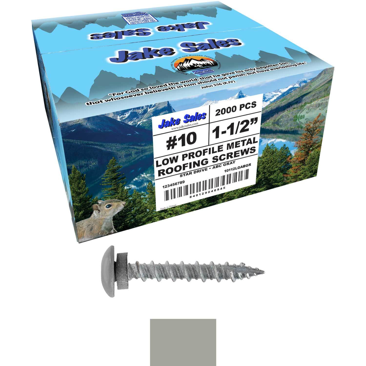 10 x 1-1/2” LOW PROFILE Star Head Roofing Screws - HI-LO Thread - Metal To Wood - T25 Torx Drive Head - EPDM washer - Image 48