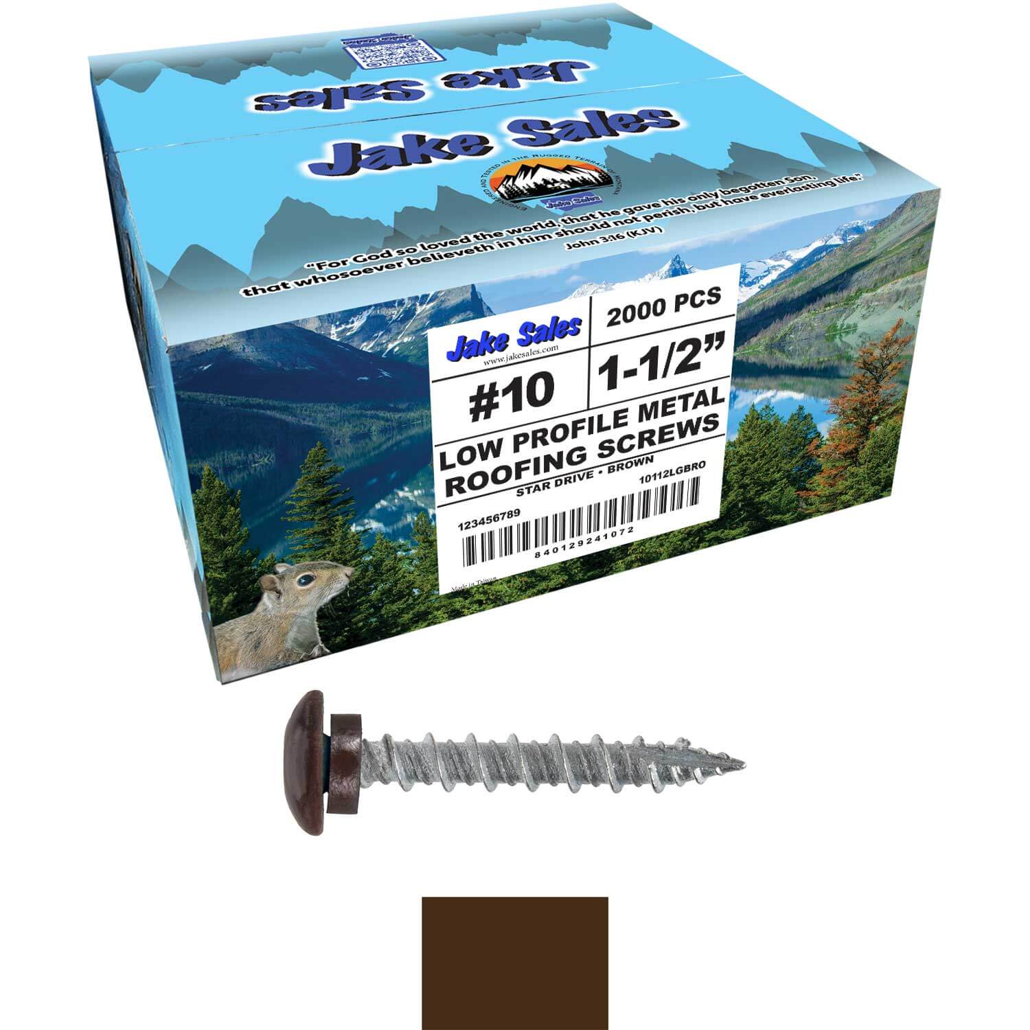 10 x 1-1/2” LOW PROFILE Star Head Roofing Screws - HI-LO Thread - Metal To Wood - T25 Torx Drive Head - EPDM washer - Image 60