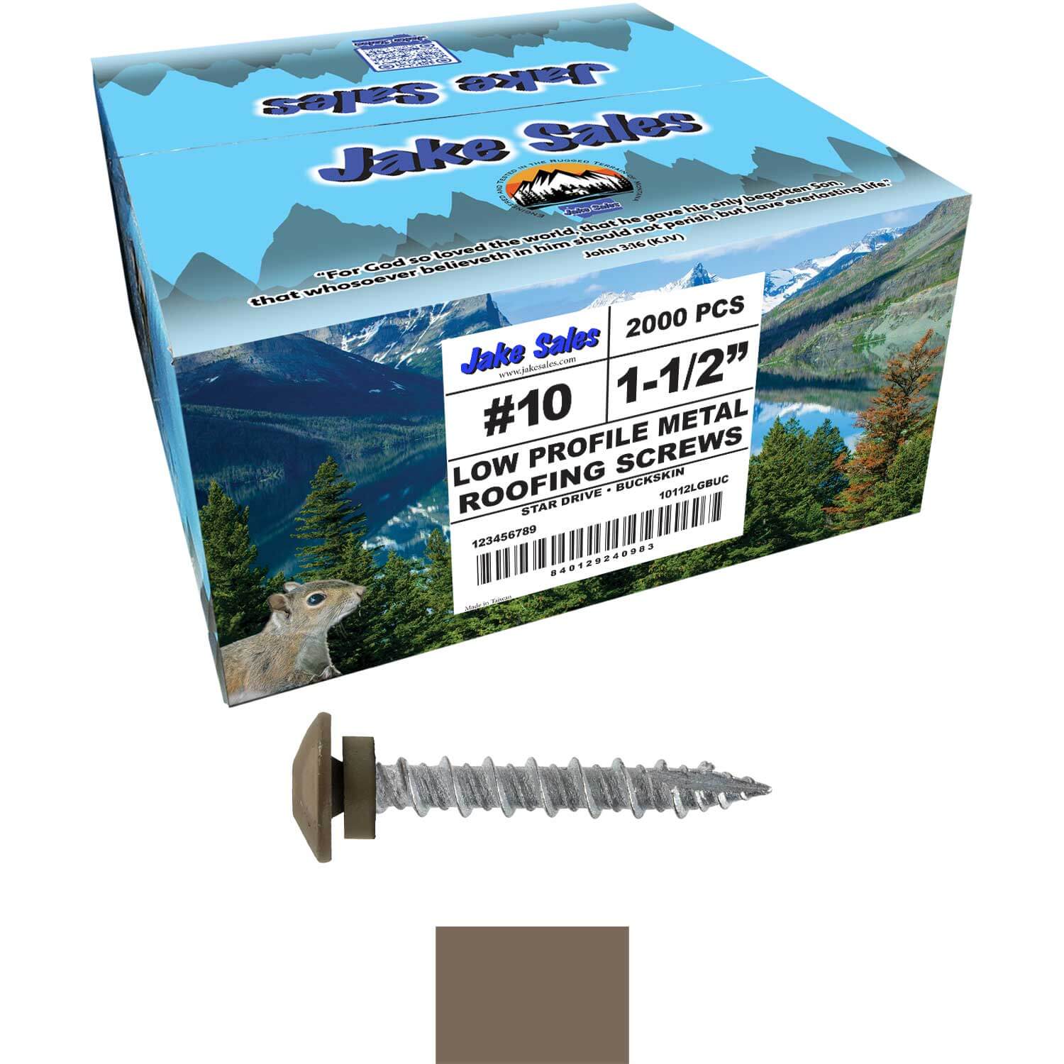 10 x 1-1/2” LOW PROFILE Star Head Roofing Screws - HI-LO Thread - Metal To Wood - T25 Torx Drive Head - EPDM washer - Image 61