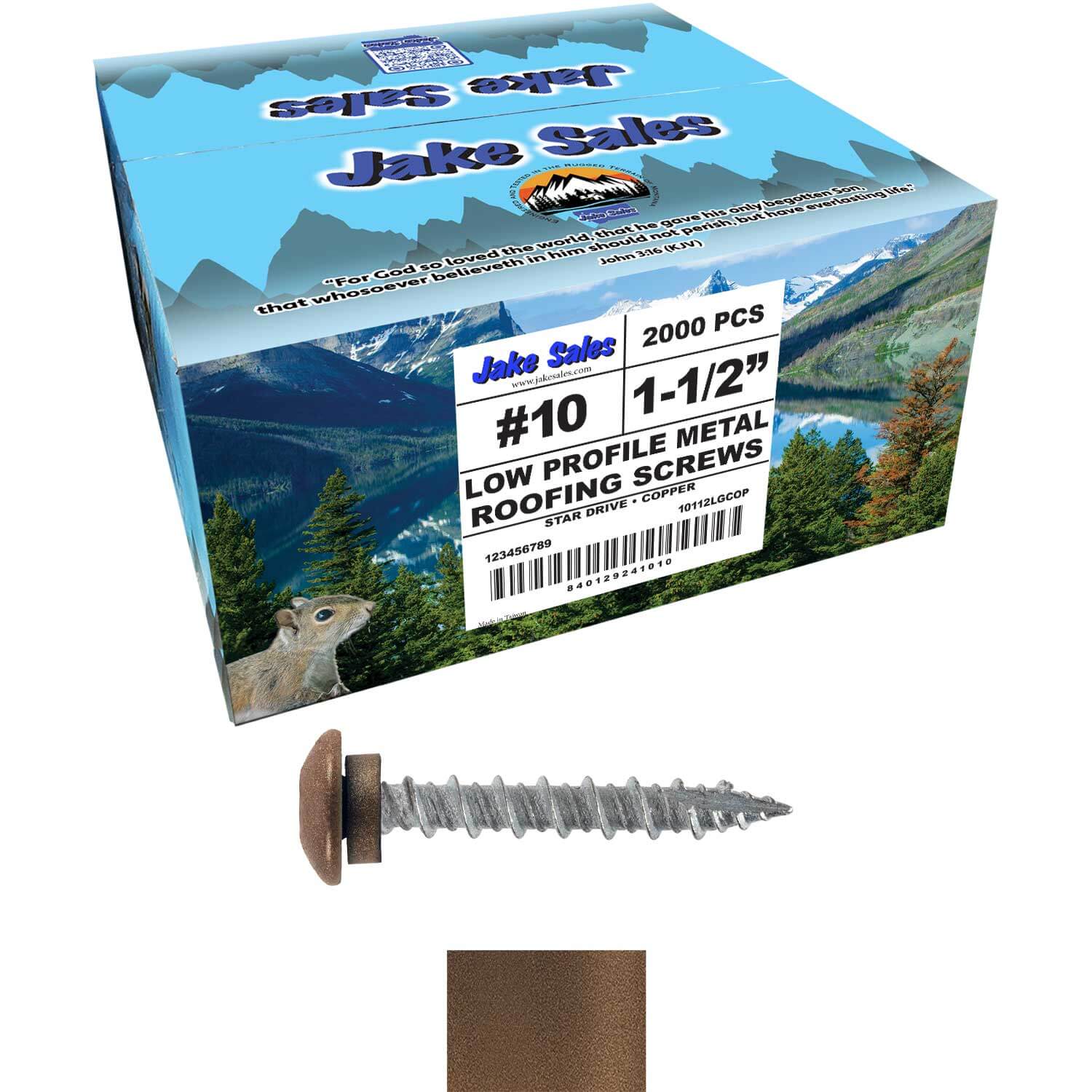 10 x 1-1/2” LOW PROFILE Star Head Roofing Screws - HI-LO Thread - Metal To Wood - T25 Torx Drive Head - EPDM washer - Image 71