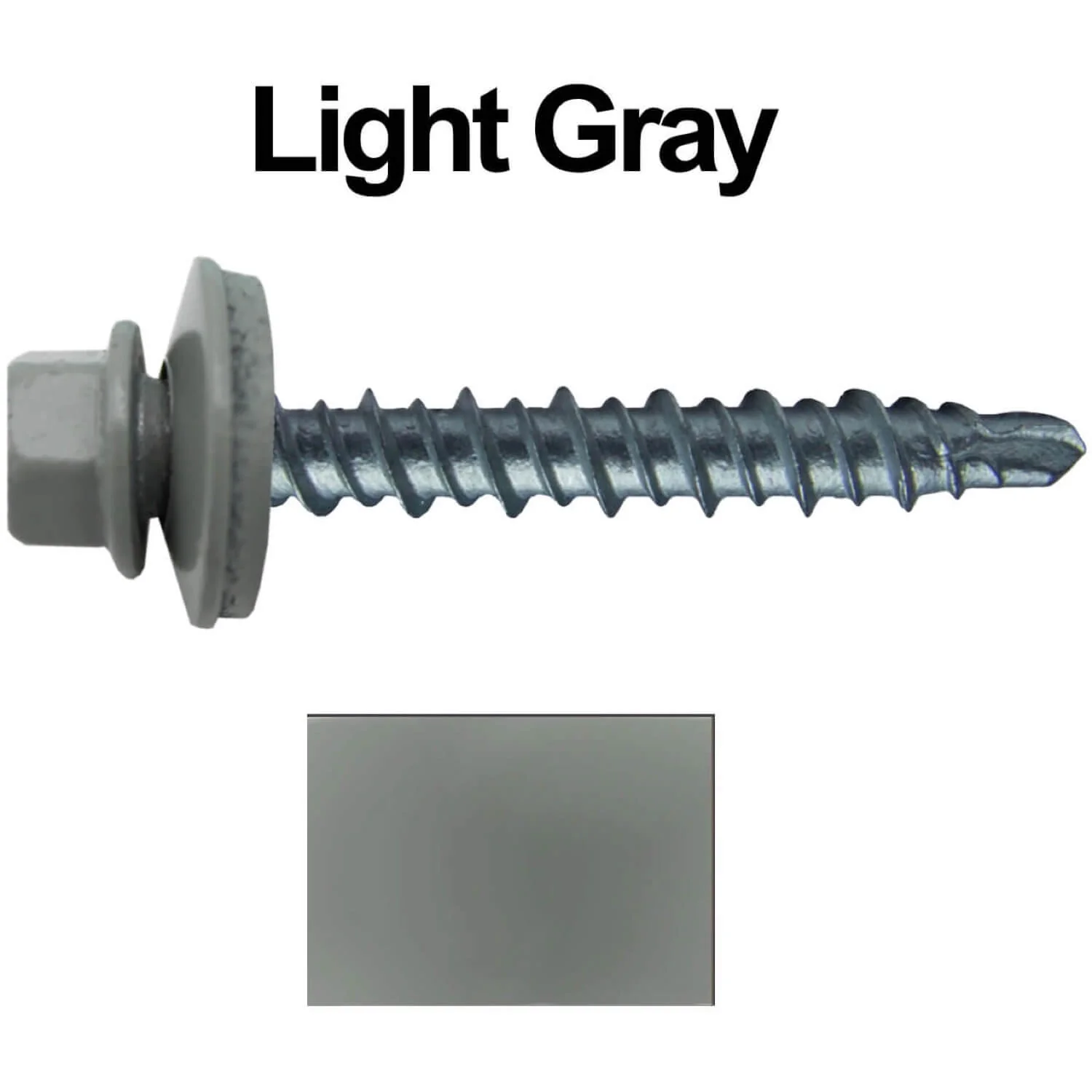 #10 x 1-1/2" Mini Driller Sheet Metal Roofing Screw - Hex Washer Head -  Self starting metal to wood siding screws. EPDM washer. Colored head. - Image 102