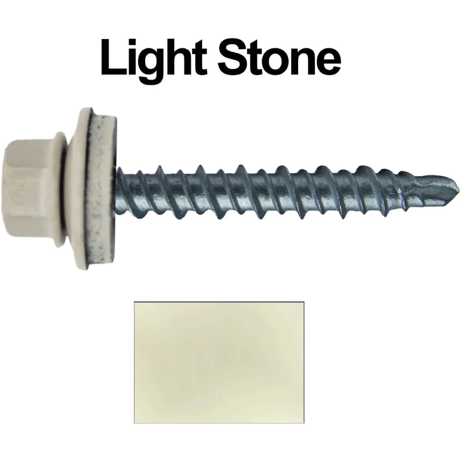 #10 x 1-1/2" Mini Driller Sheet Metal Roofing Screw - Hex Washer Head -  Self starting metal to wood siding screws. EPDM washer. Colored head. - Image 103