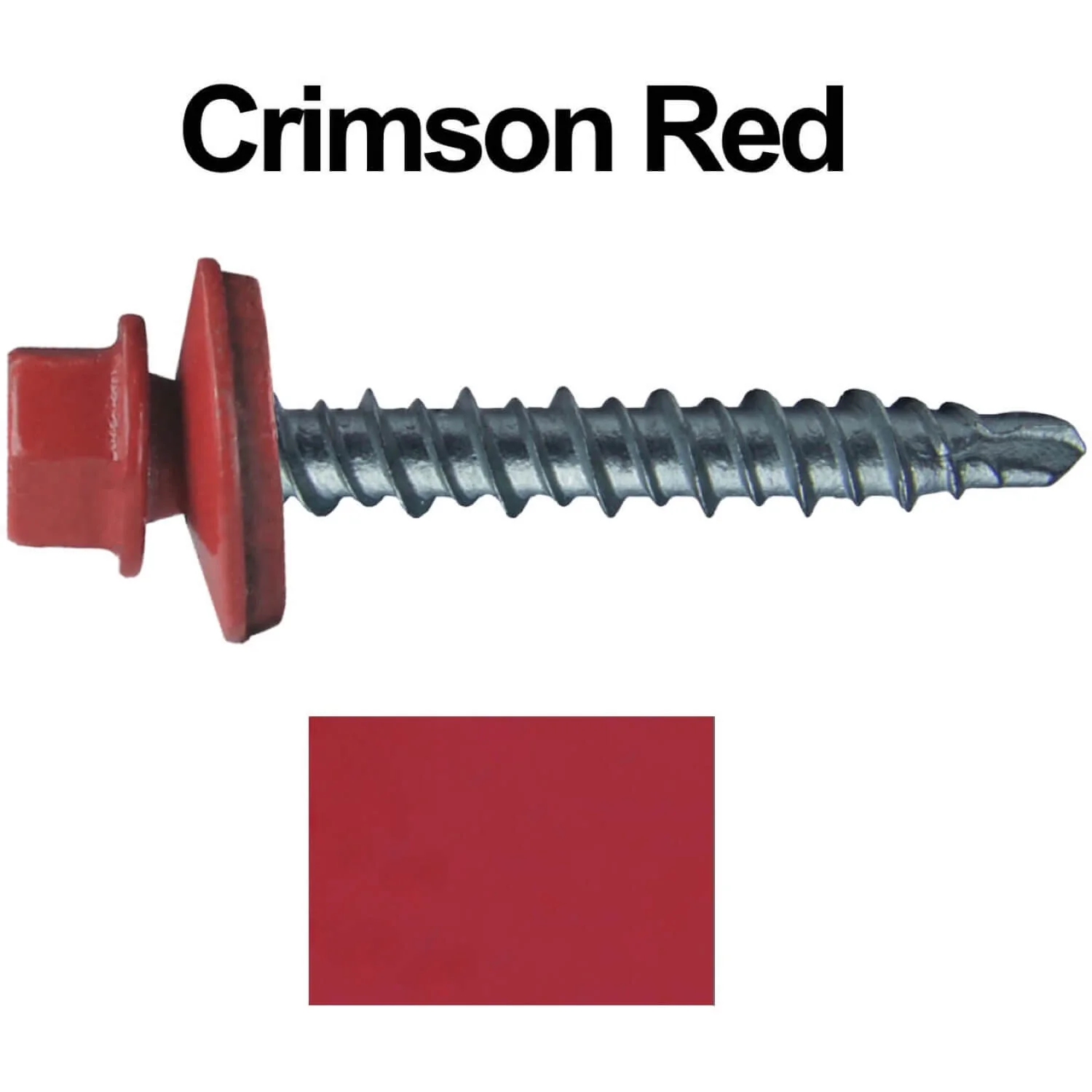 #10 x 1-1/2" Mini Driller Sheet Metal Roofing Screw - Hex Washer Head -  Self starting metal to wood siding screws. EPDM washer. Colored head. - Image 16