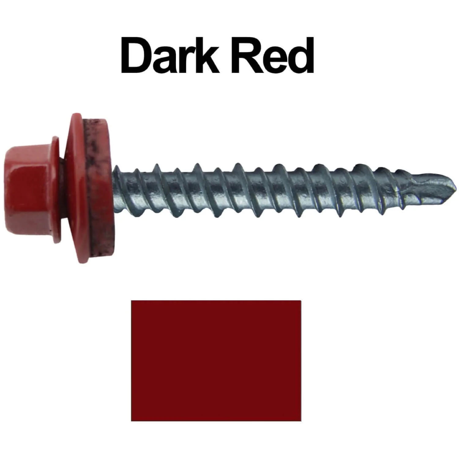#10 x 1-1/2" Mini Driller Sheet Metal Roofing Screw - Hex Washer Head -  Self starting metal to wood siding screws. EPDM washer. Colored head. - Image 20