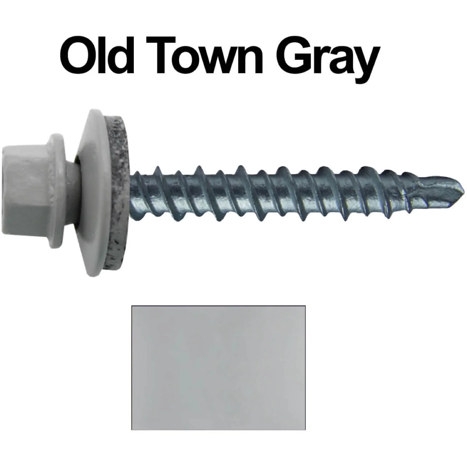 #10 x 1-1/2" Mini Driller Sheet Metal Roofing Screw - Hex Washer Head -  Self starting metal to wood siding screws. EPDM washer. Colored head. - Image 32