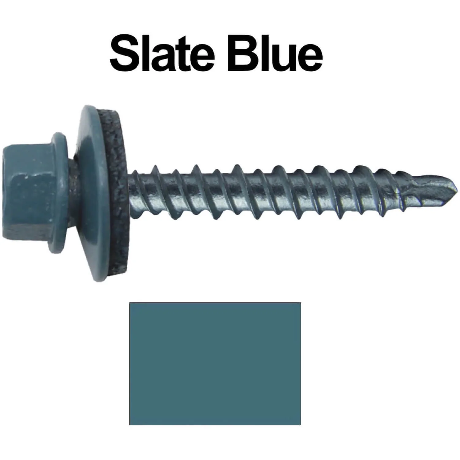 #10 x 1-1/2" Mini Driller Sheet Metal Roofing Screw - Hex Washer Head -  Self starting metal to wood siding screws. EPDM washer. Colored head. - Image 38