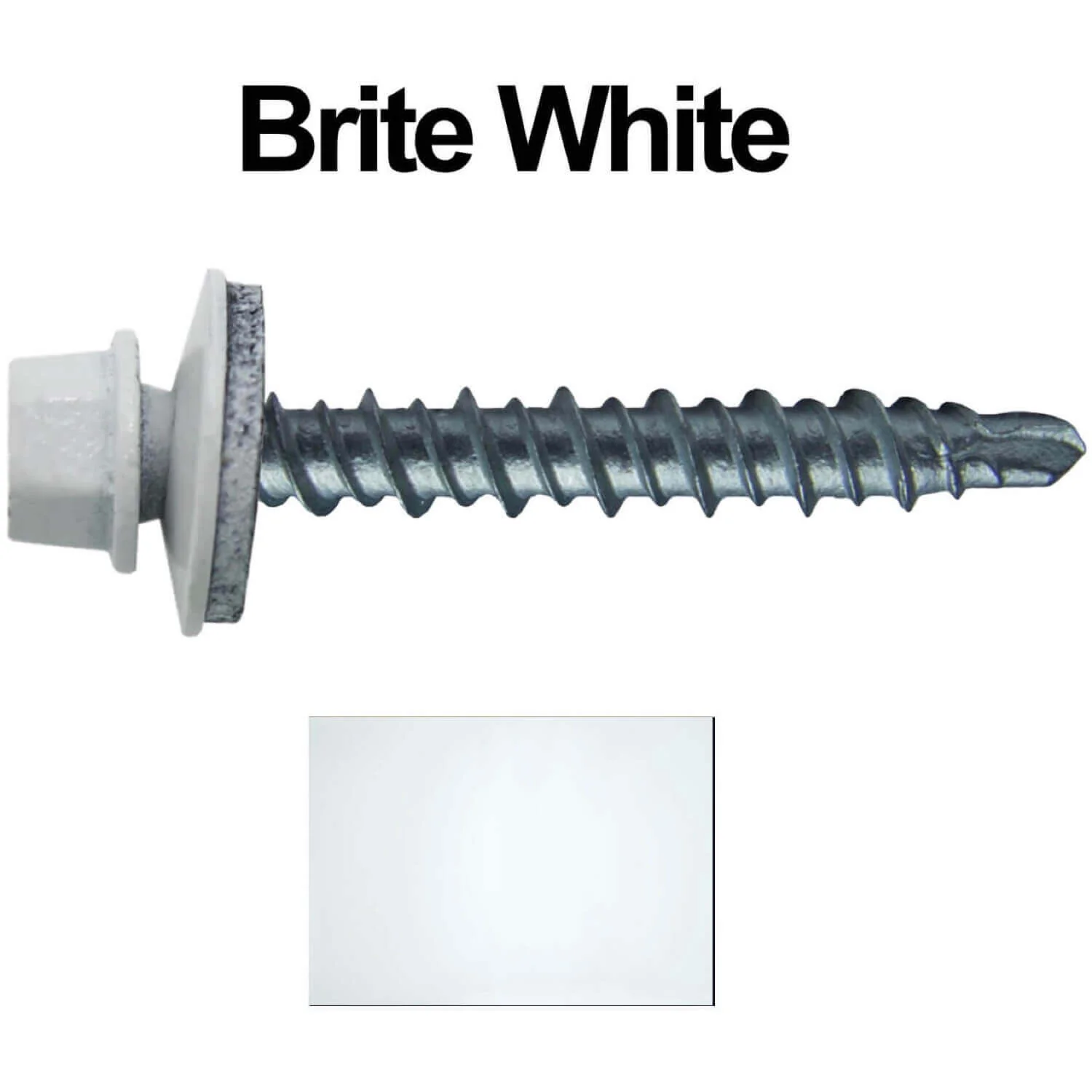 #10 x 1-1/2" Mini Driller Sheet Metal Roofing Screw - Hex Washer Head -  Self starting metal to wood siding screws. EPDM washer. Colored head. - Image 41