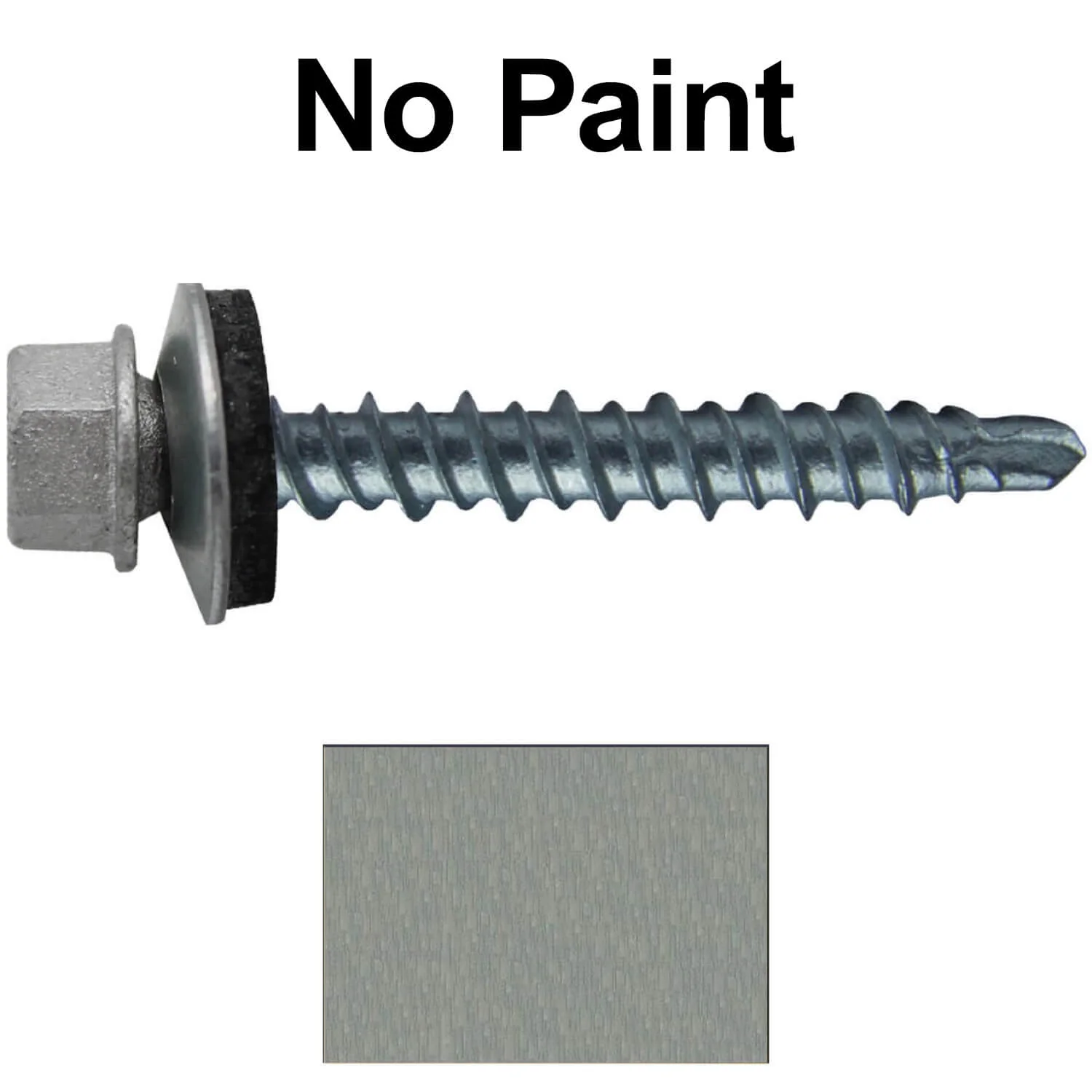 #10 x 1-1/2" Mini Driller Sheet Metal Roofing Screw - Hex Washer Head -  Self starting metal to wood siding screws. EPDM washer. Colored head. - Image 42