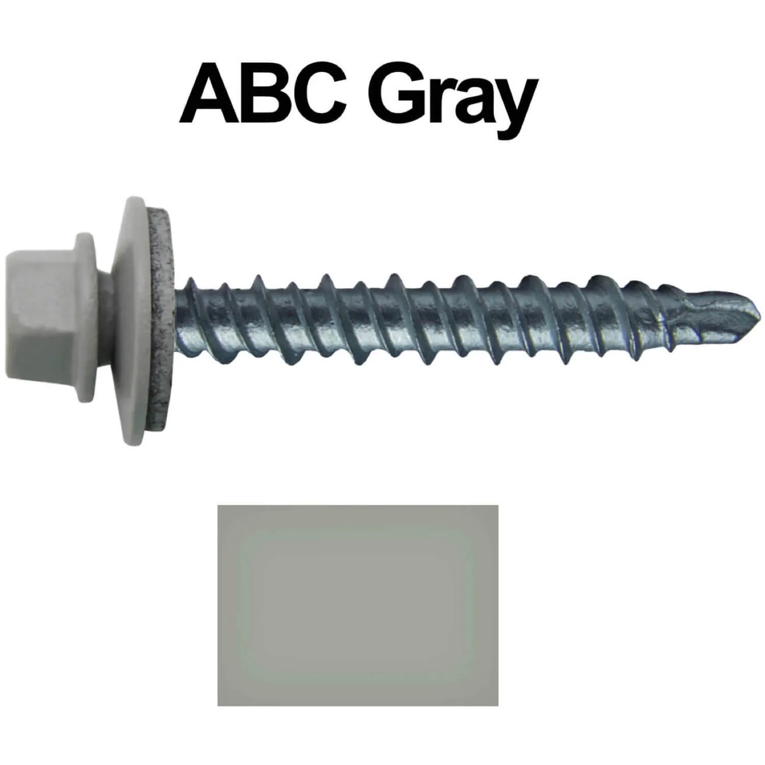 #10 x 1-1/2" Mini Driller Sheet Metal Roofing Screw - Hex Washer Head -  Self starting metal to wood siding screws. EPDM washer. Colored head. - Image 47
