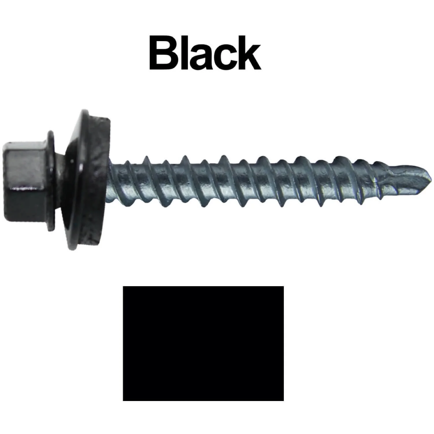 #10 x 1-1/2" Mini Driller Sheet Metal Roofing Screw - Hex Washer Head -  Self starting metal to wood siding screws. EPDM washer. Colored head. - Image 7