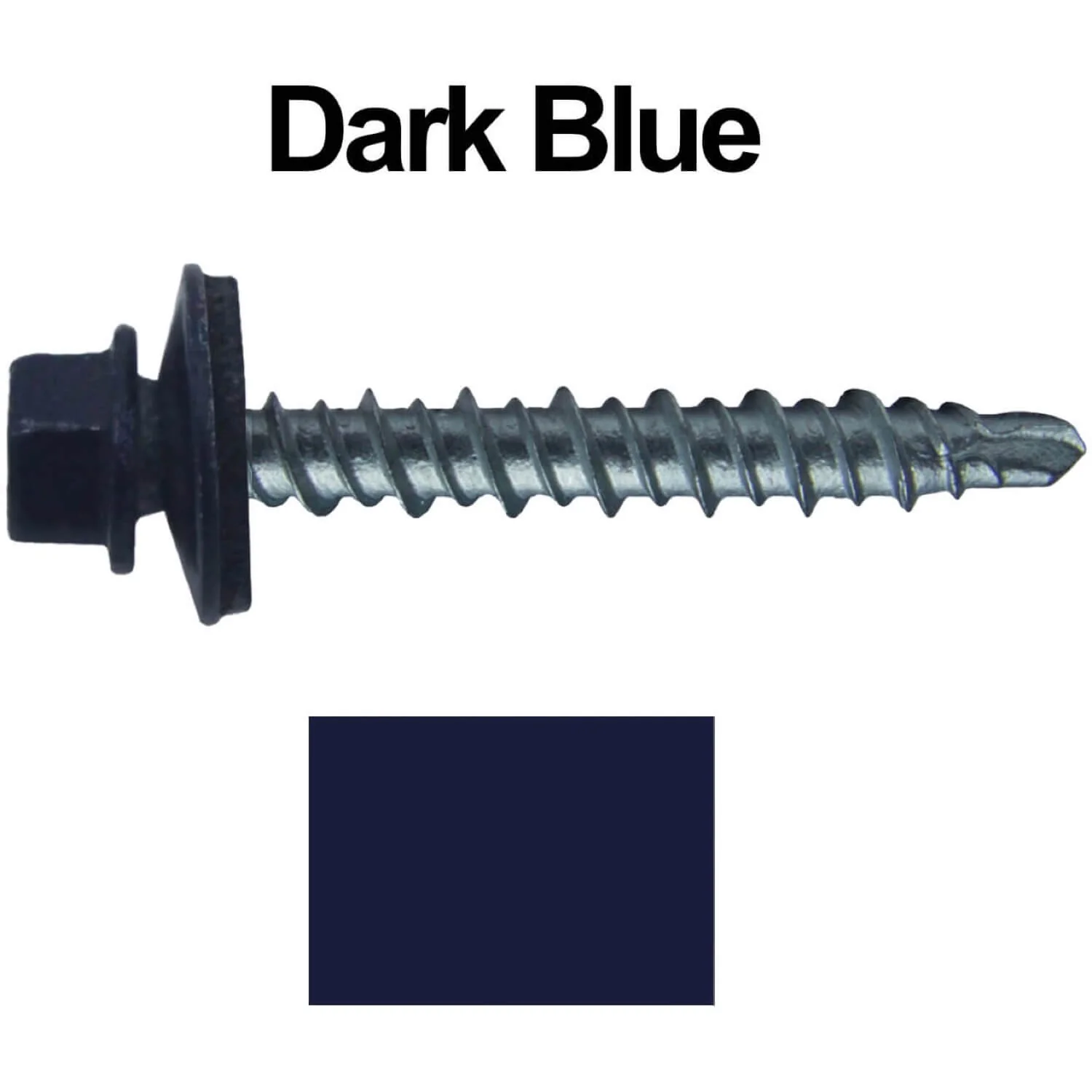 #10 x 1-1/2" Mini Driller Sheet Metal Roofing Screw - Hex Washer Head -  Self starting metal to wood siding screws. EPDM washer. Colored head. - Image 75