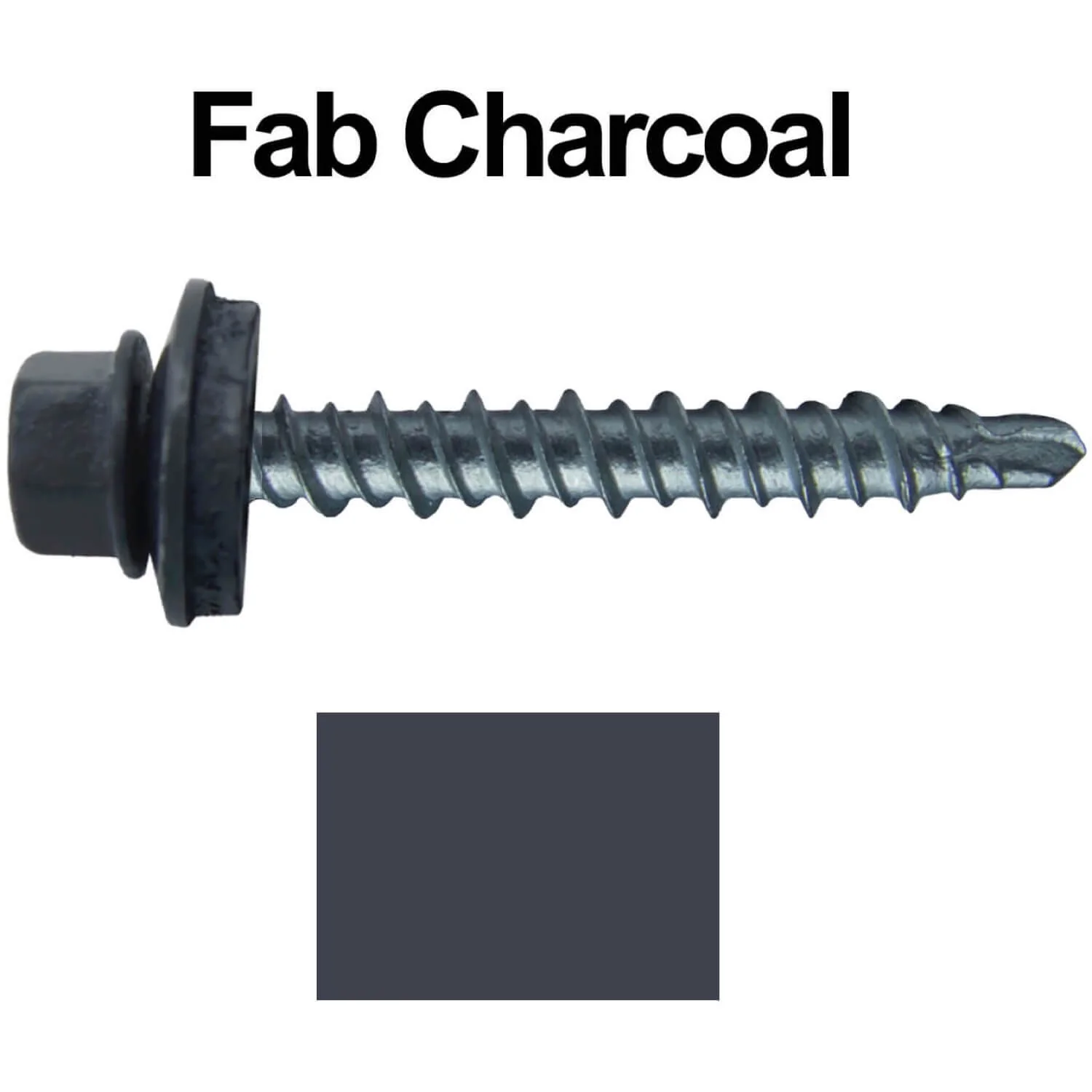 #10 x 1-1/2" Mini Driller Sheet Metal Roofing Screw - Hex Washer Head -  Self starting metal to wood siding screws. EPDM washer. Colored head. - Image 86