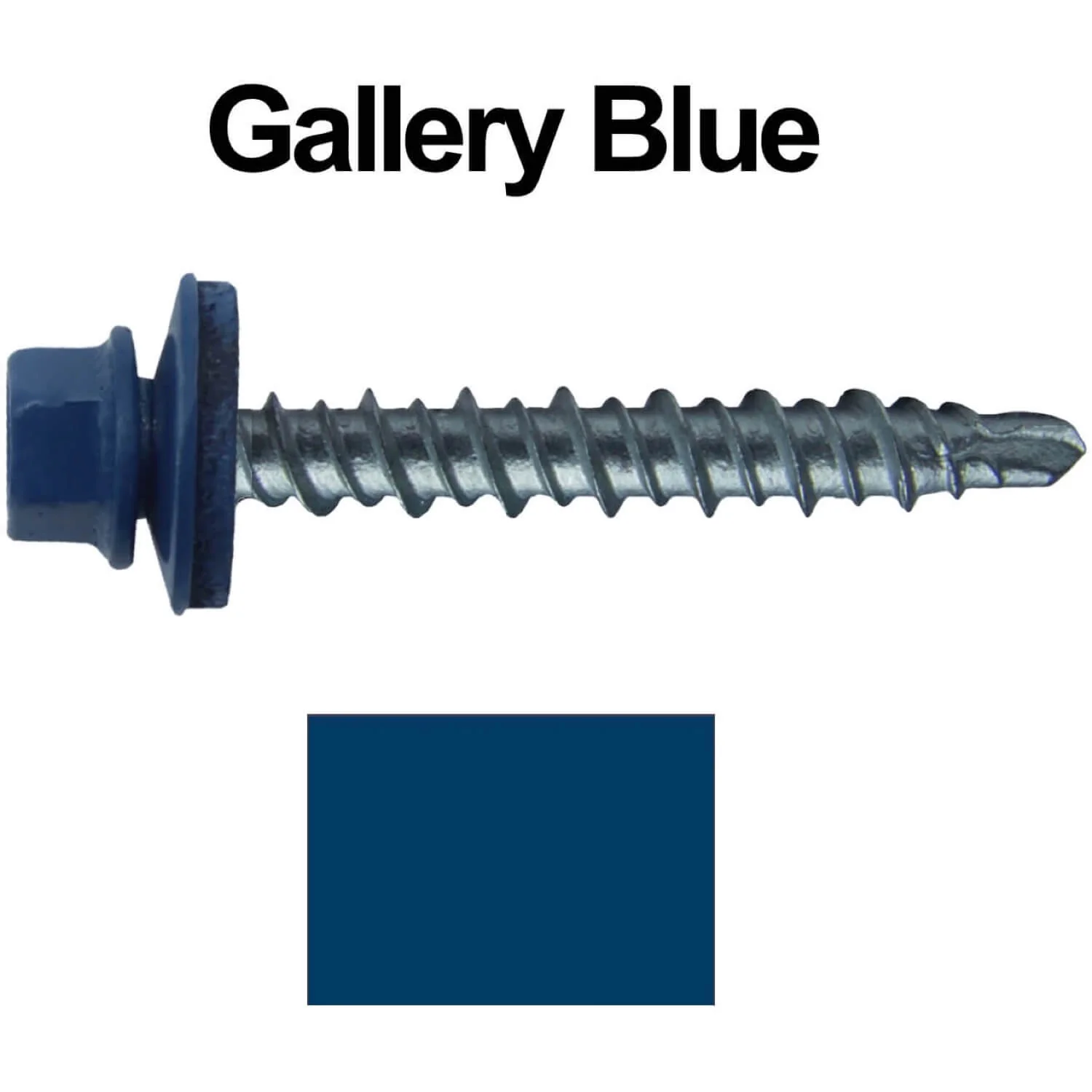 #10 x 1-1/2" Mini Driller Sheet Metal Roofing Screw - Hex Washer Head -  Self starting metal to wood siding screws. EPDM washer. Colored head. - Image 88