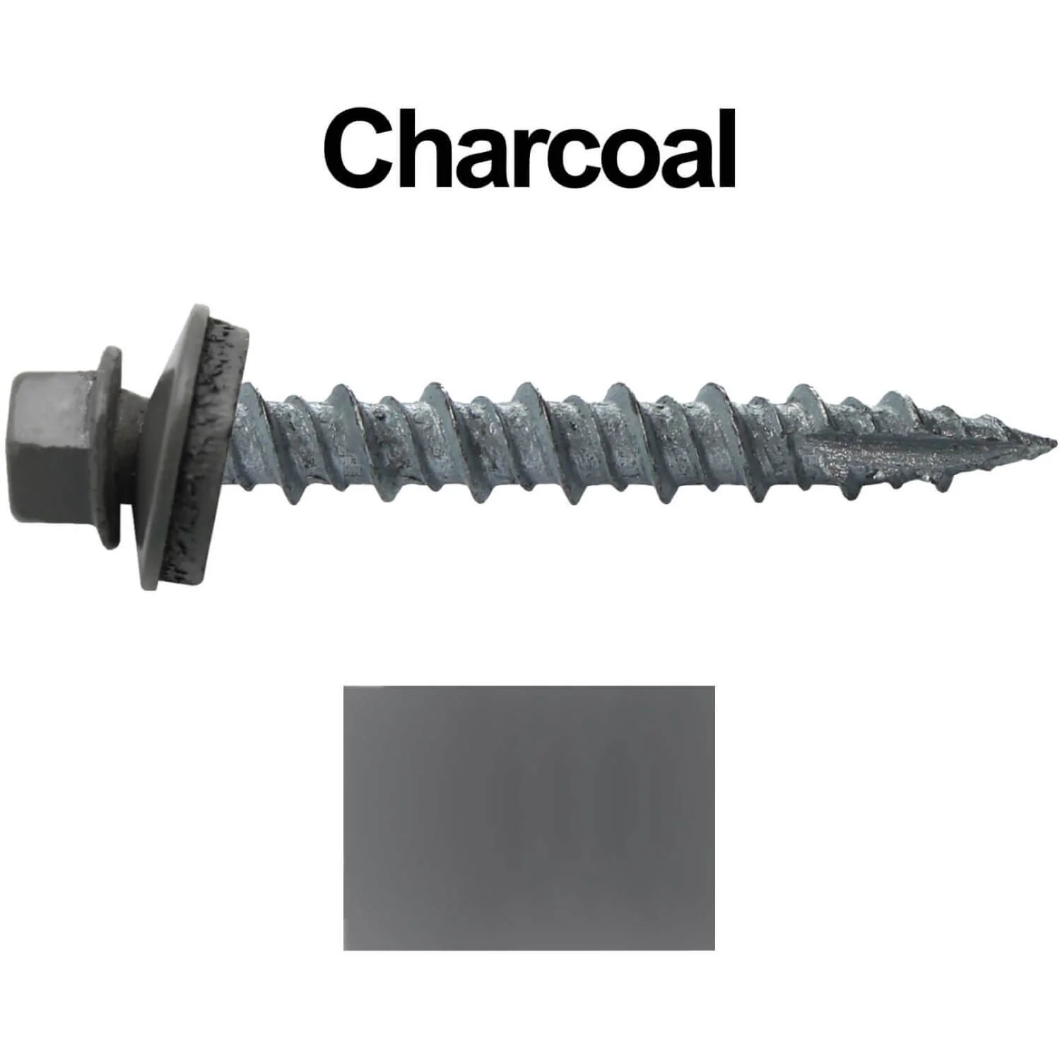 #10 x 1-1/2" Metal ROOFING SCREWS - Hex Washer Head - Self starting/self tapping - EPDM washer. Colored head. - Image 10