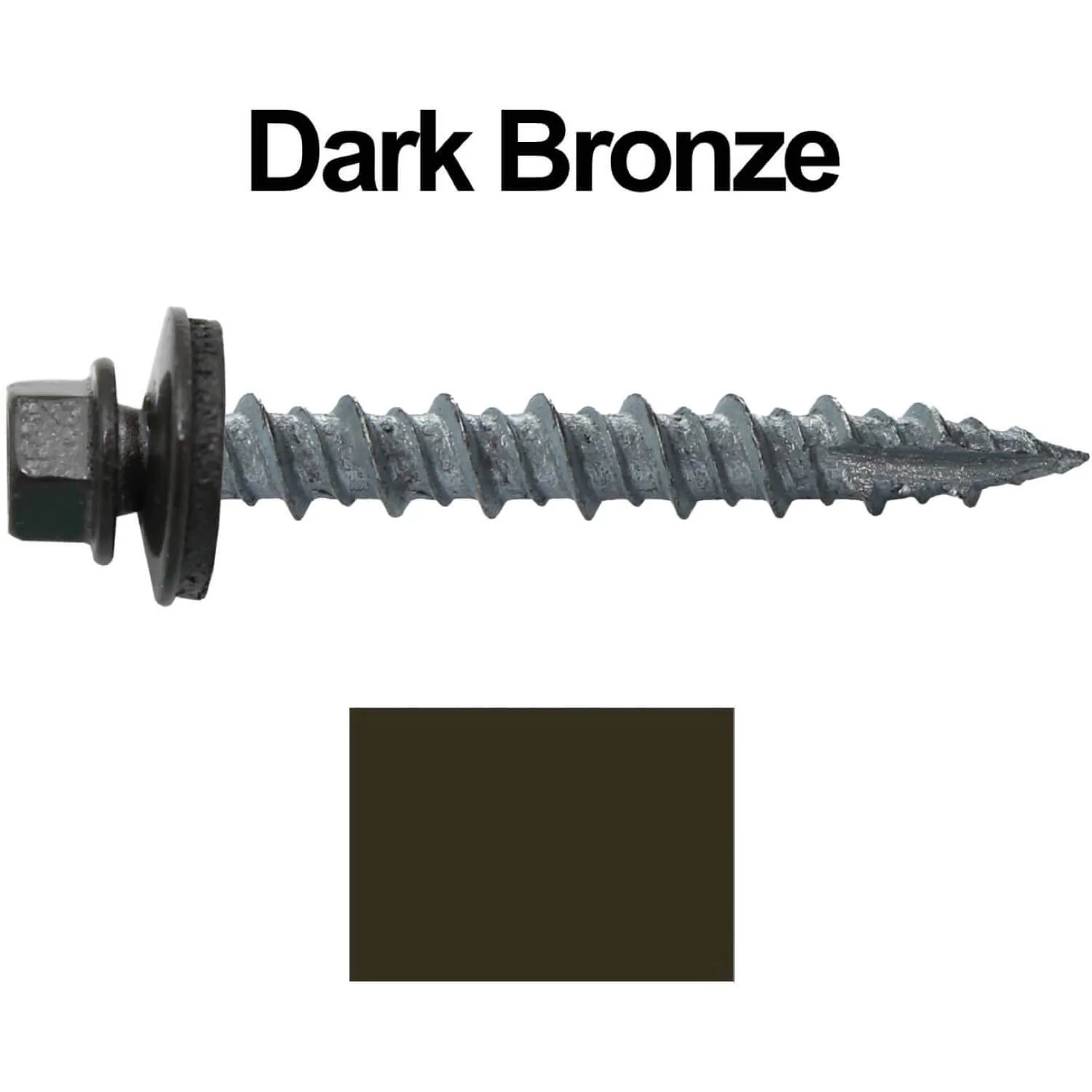 #10 x 1-1/2" Metal ROOFING SCREWS - Hex Washer Head - Self starting/self tapping - EPDM washer. Colored head. - Image 17