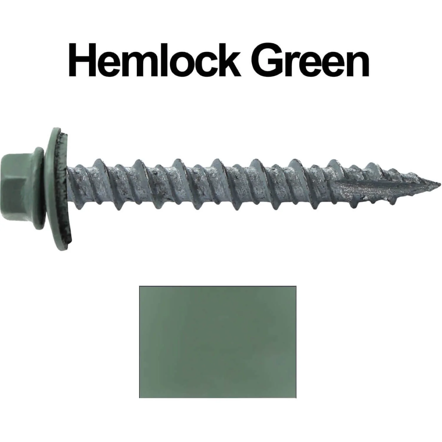 #10 x 1-1/2" Metal ROOFING SCREWS - Hex Washer Head - Self starting/self tapping - EPDM washer. Colored head. - Image 21