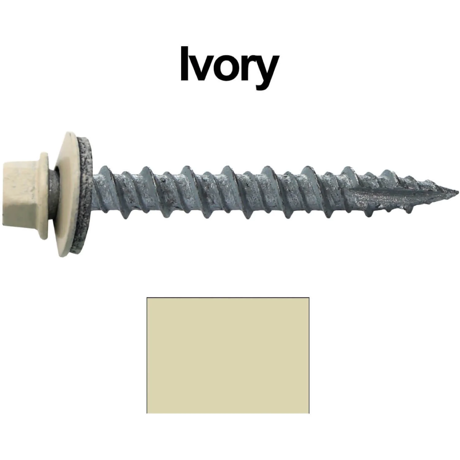 #10 x 1-1/2" Metal ROOFING SCREWS - Hex Washer Head - Self starting/self tapping - EPDM washer. Colored head. - Image 22