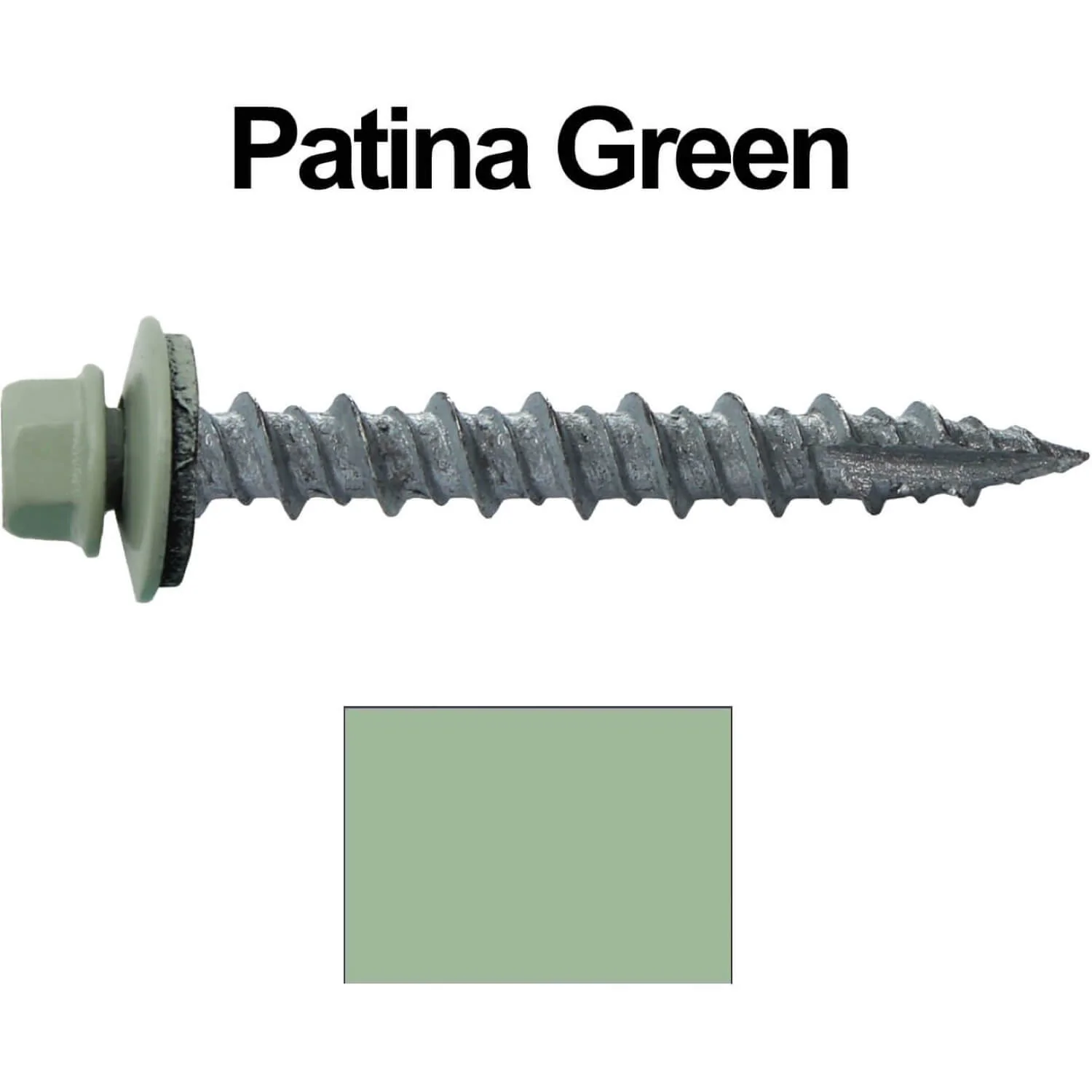#10 x 1-1/2" Metal ROOFING SCREWS - Hex Washer Head - Self starting/self tapping - EPDM washer. Colored head. - Image 23