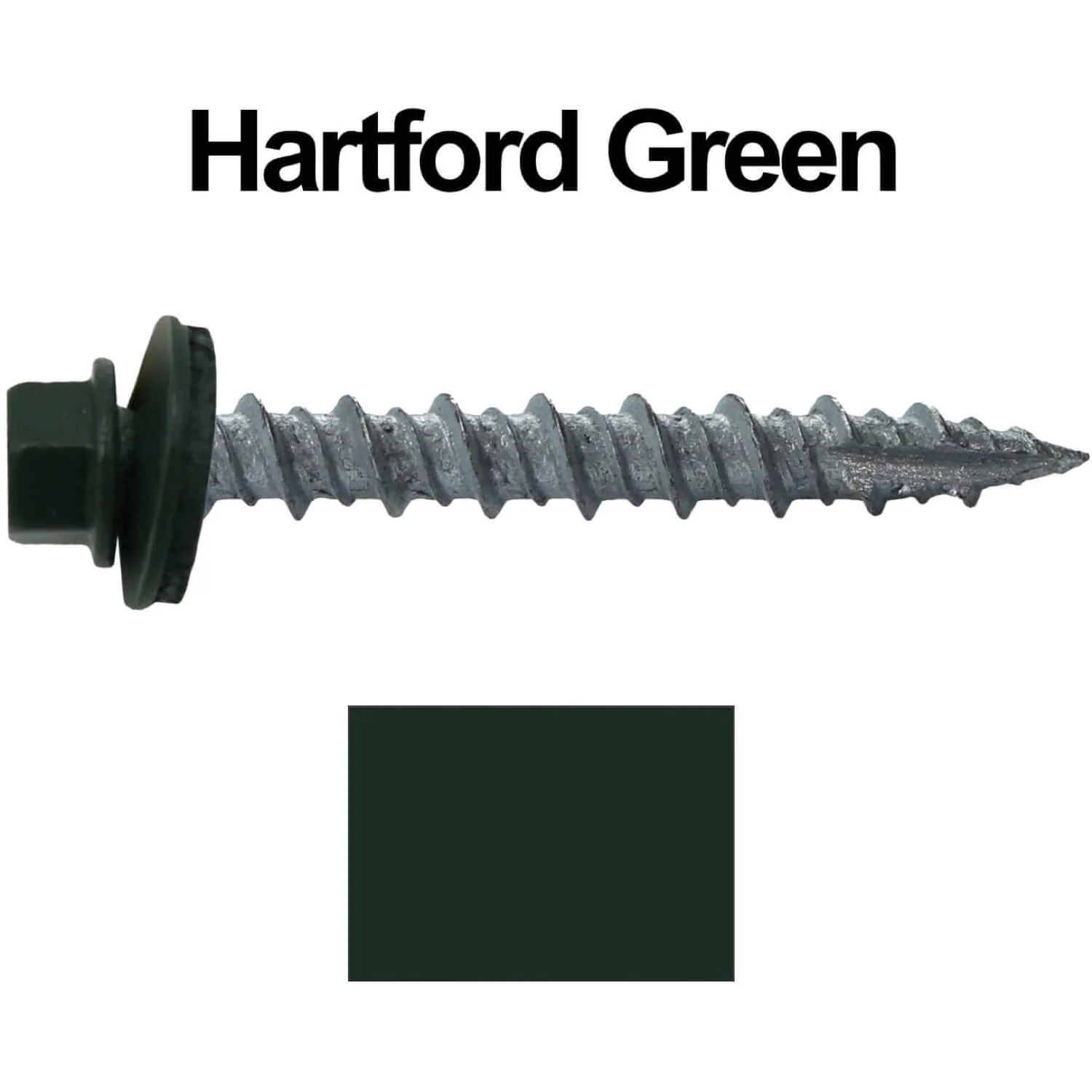 #10 x 1-1/2" Metal ROOFING SCREWS - Hex Washer Head - Self starting/self tapping - EPDM washer. Colored head. - Image 24