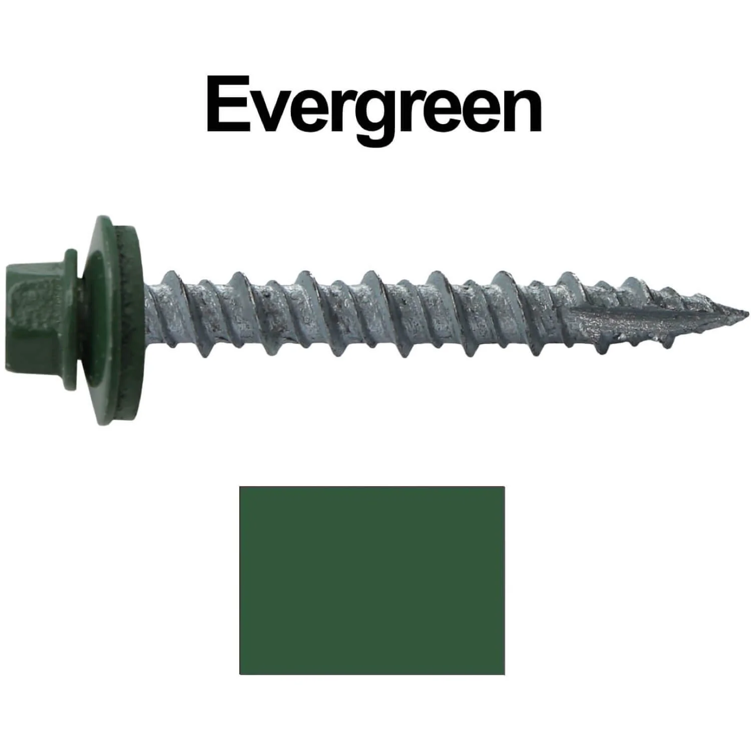 #10 x 1-1/2" Metal ROOFING SCREWS - Hex Washer Head - Self starting/self tapping - EPDM washer. Colored head. - Image 25